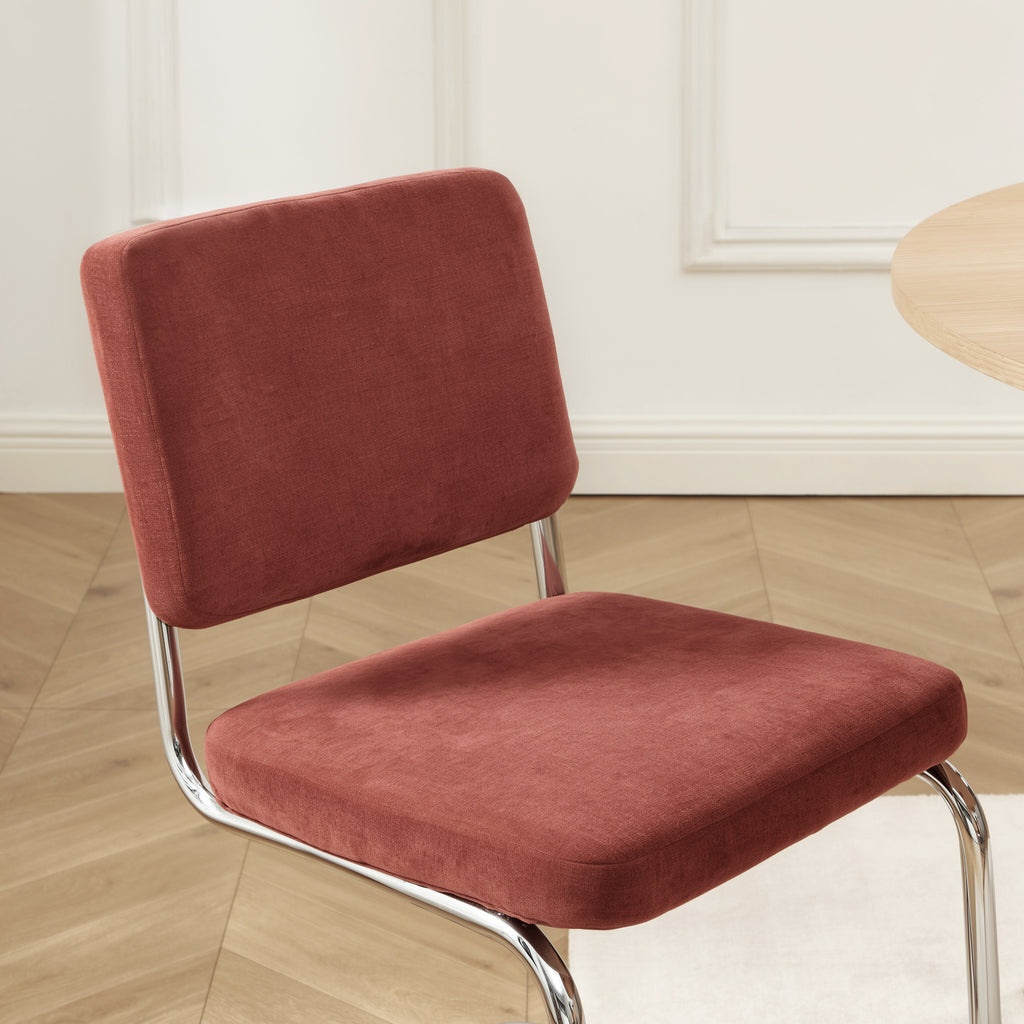 JACK Set of 2 Upholstered Dining Chairs - Red