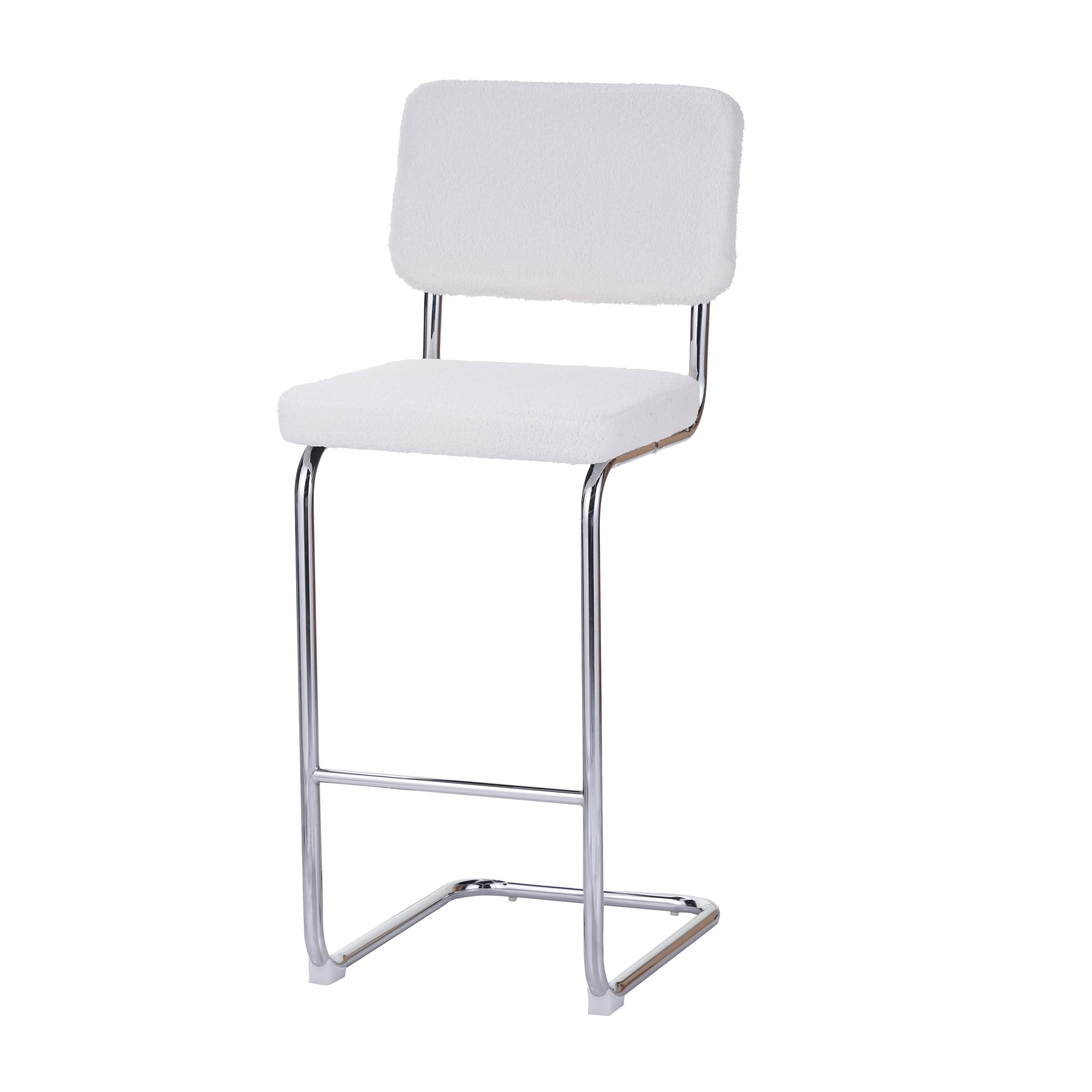 JACK Set of 2 Upholstered Bar Stools – White