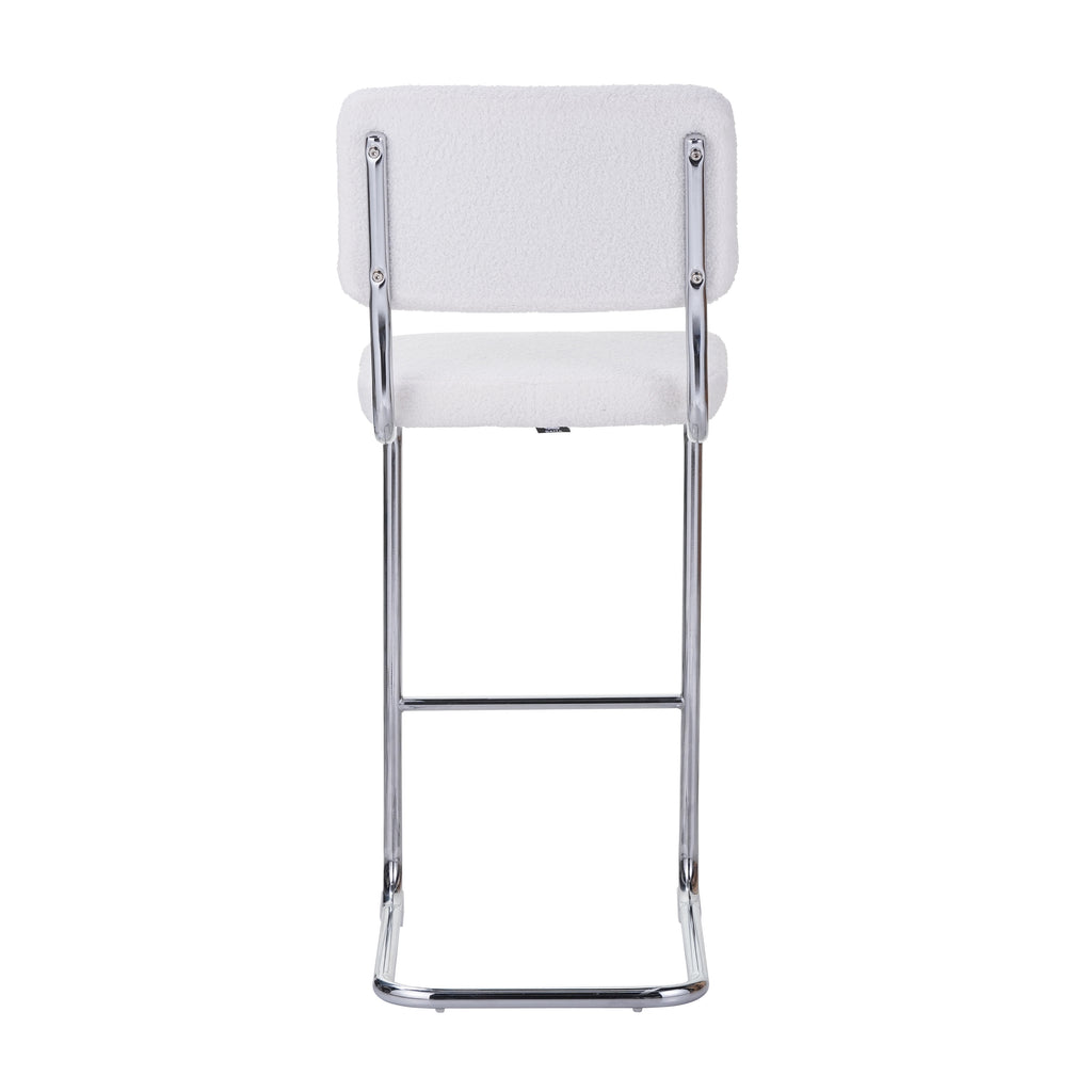 JACK Set of 2 Upholstered Bar Stools – White