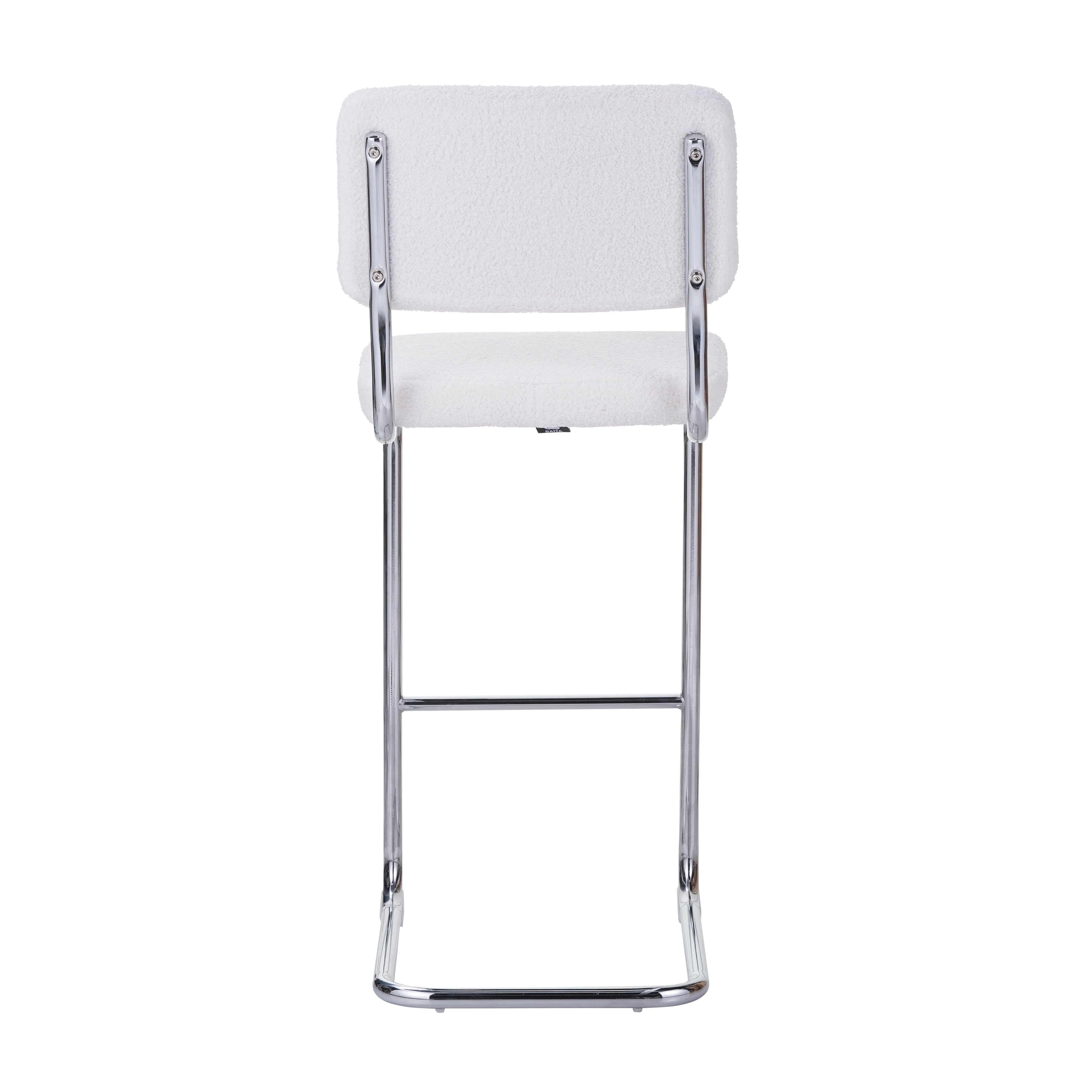 JACK Set of 2 Upholstered Bar Stools – White
