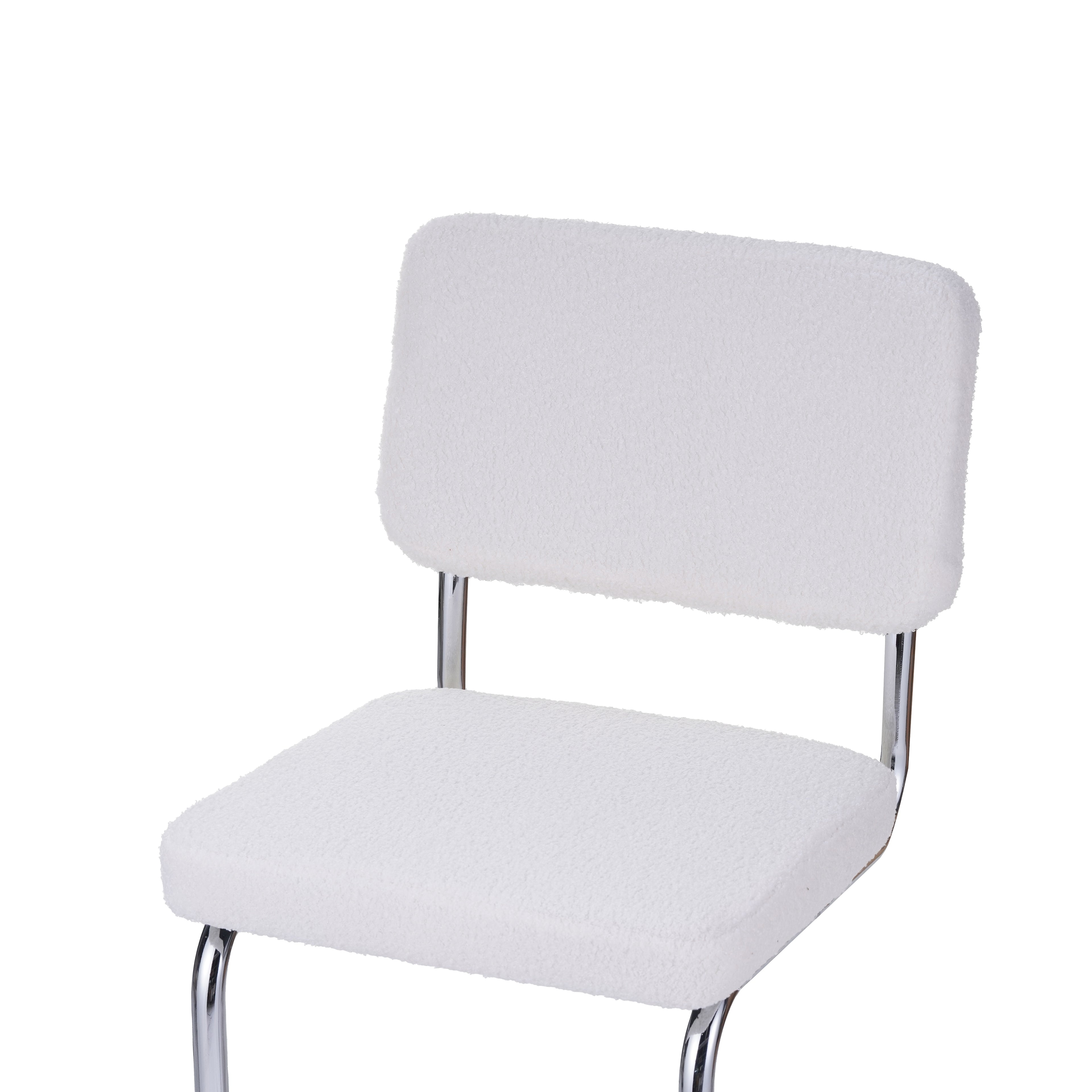 JACK Set of 2 Upholstered Bar Stools – White
