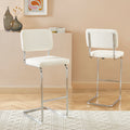 JACK Set of 2 Upholstered Bar Stools – White