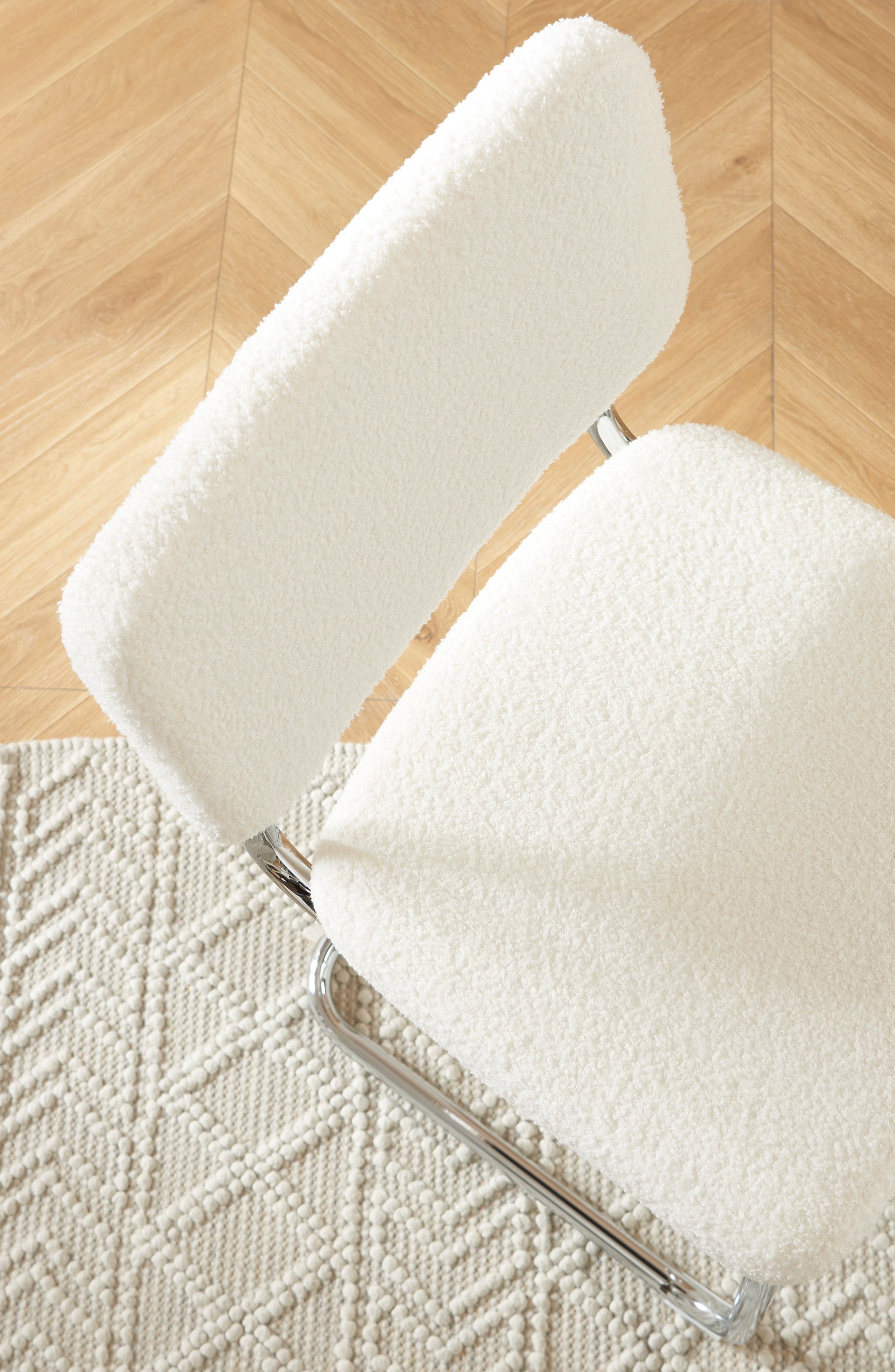 JACK Set of 2 Upholstered Bar Stools – White