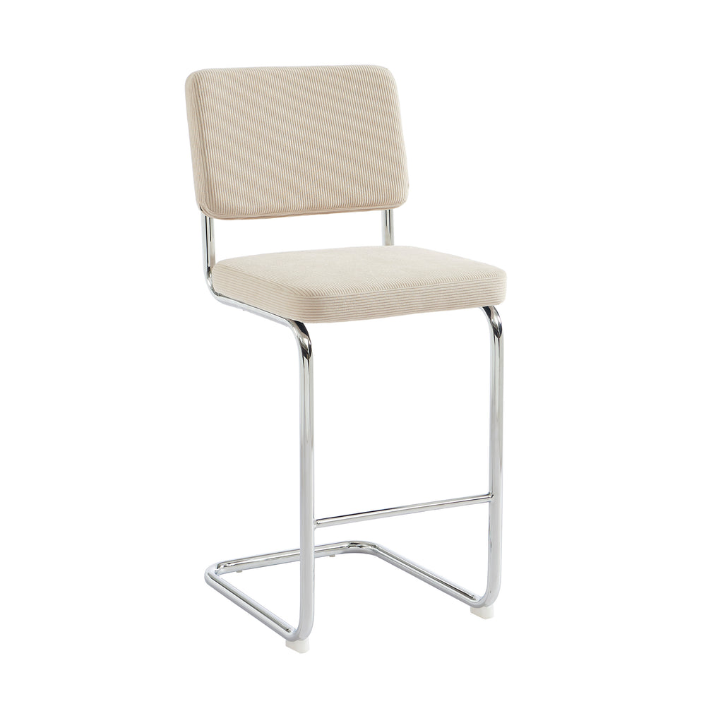JACK Set of 2 Upholstered Bar Stools – Beige