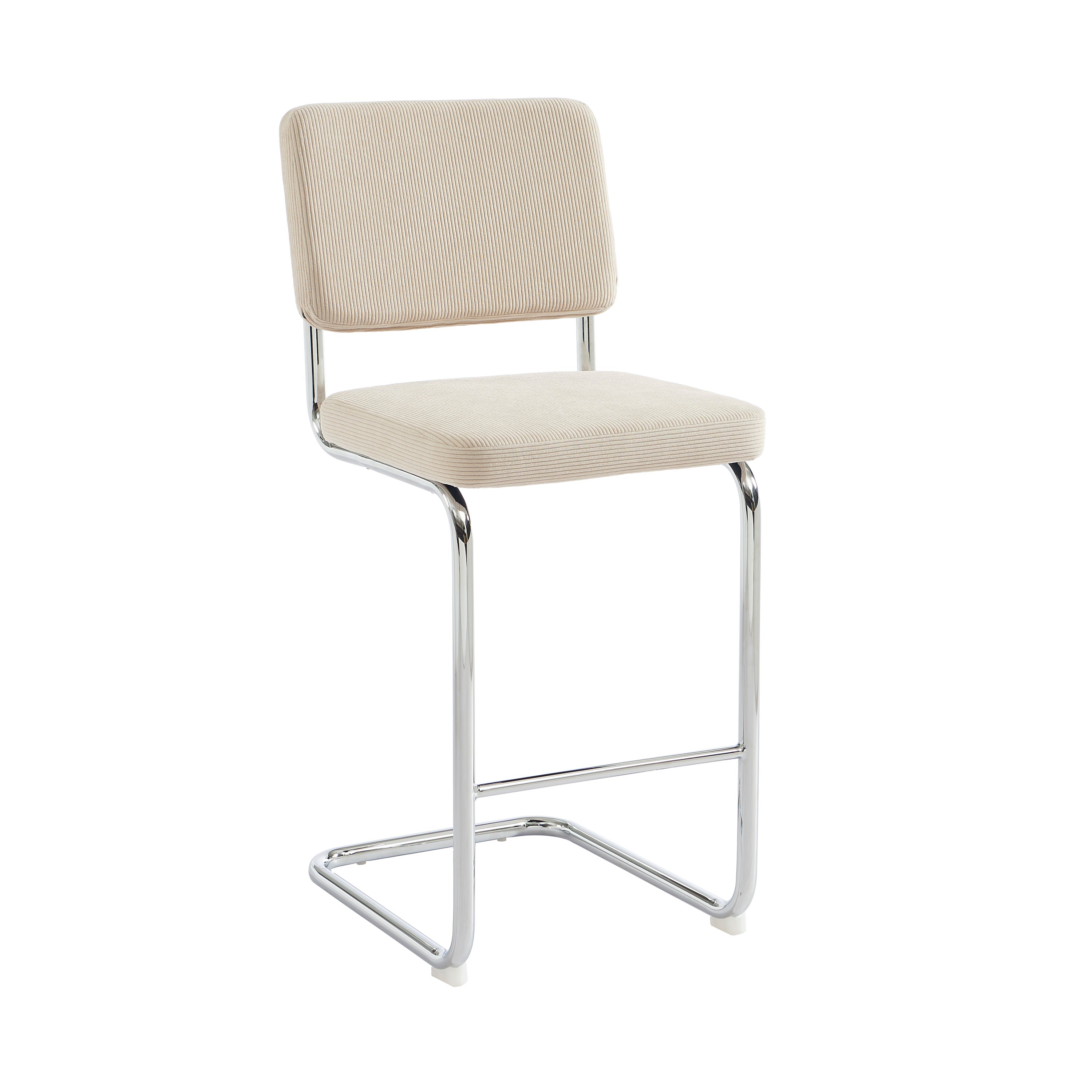 JACK Set of 2 Upholstered Bar Stools – Beige