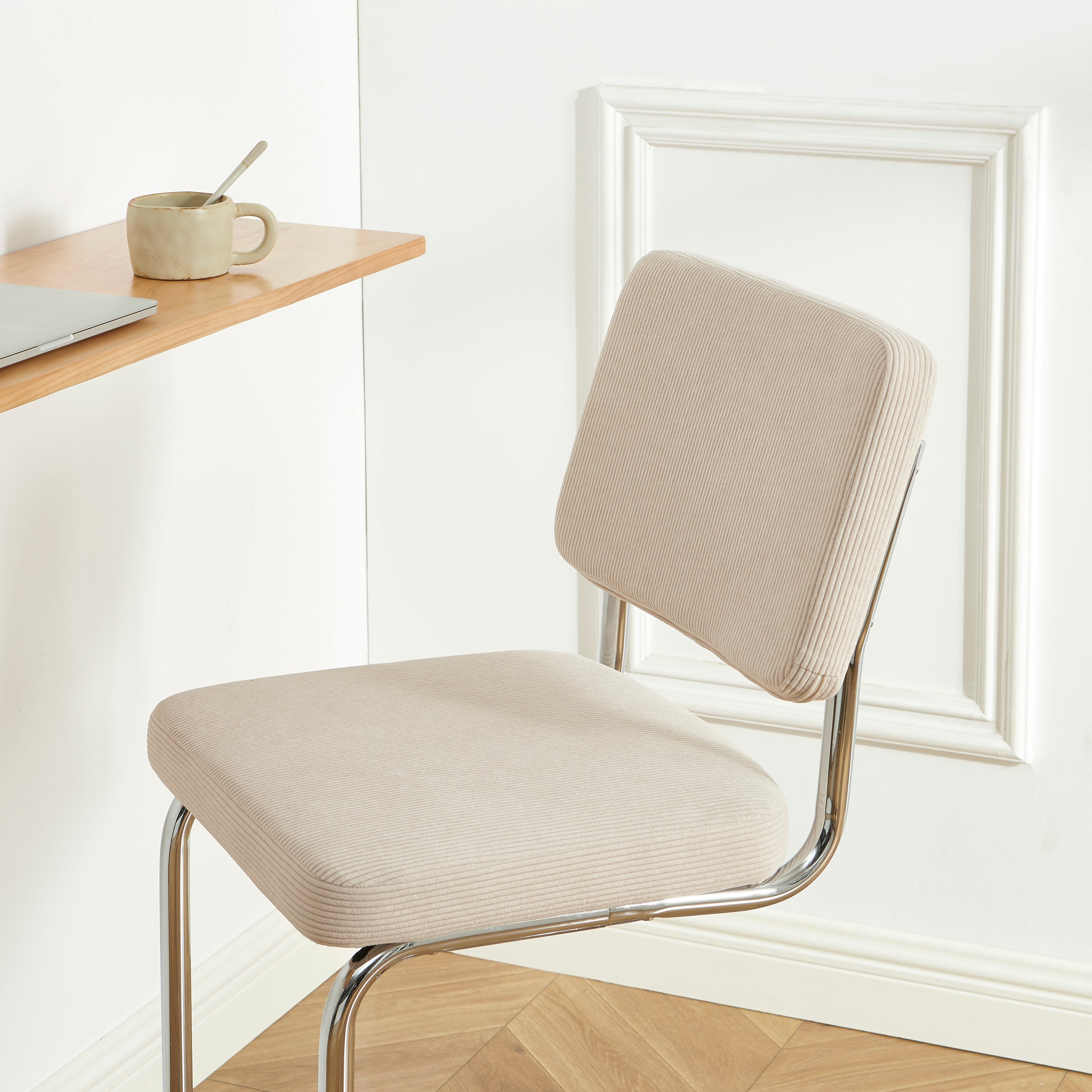 JACK Set of 2 Upholstered Bar Stools – Beige