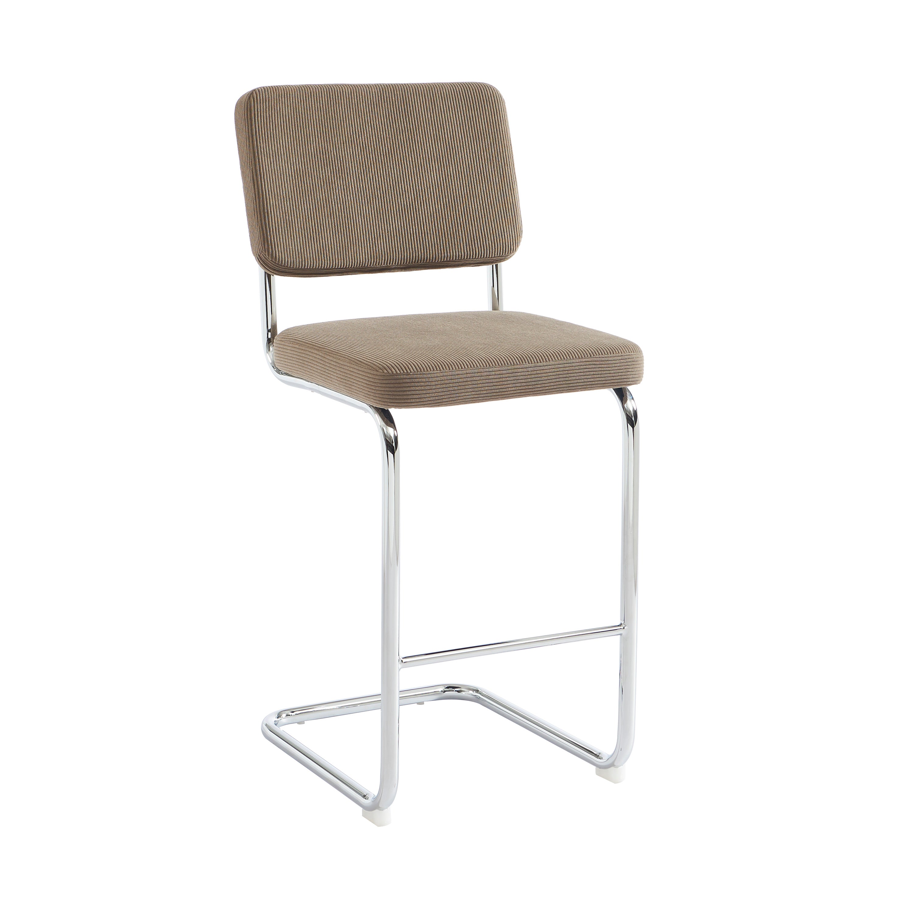 JACK Set of 2 Upholstered Bar Stools – Greige