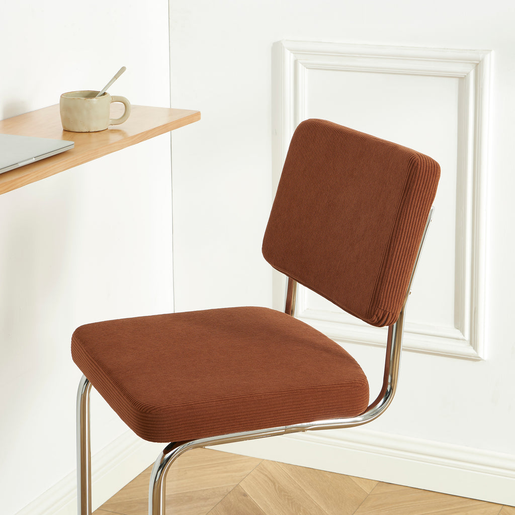 JACK Set of 2 Upholstered Bar Stools – Terracotta