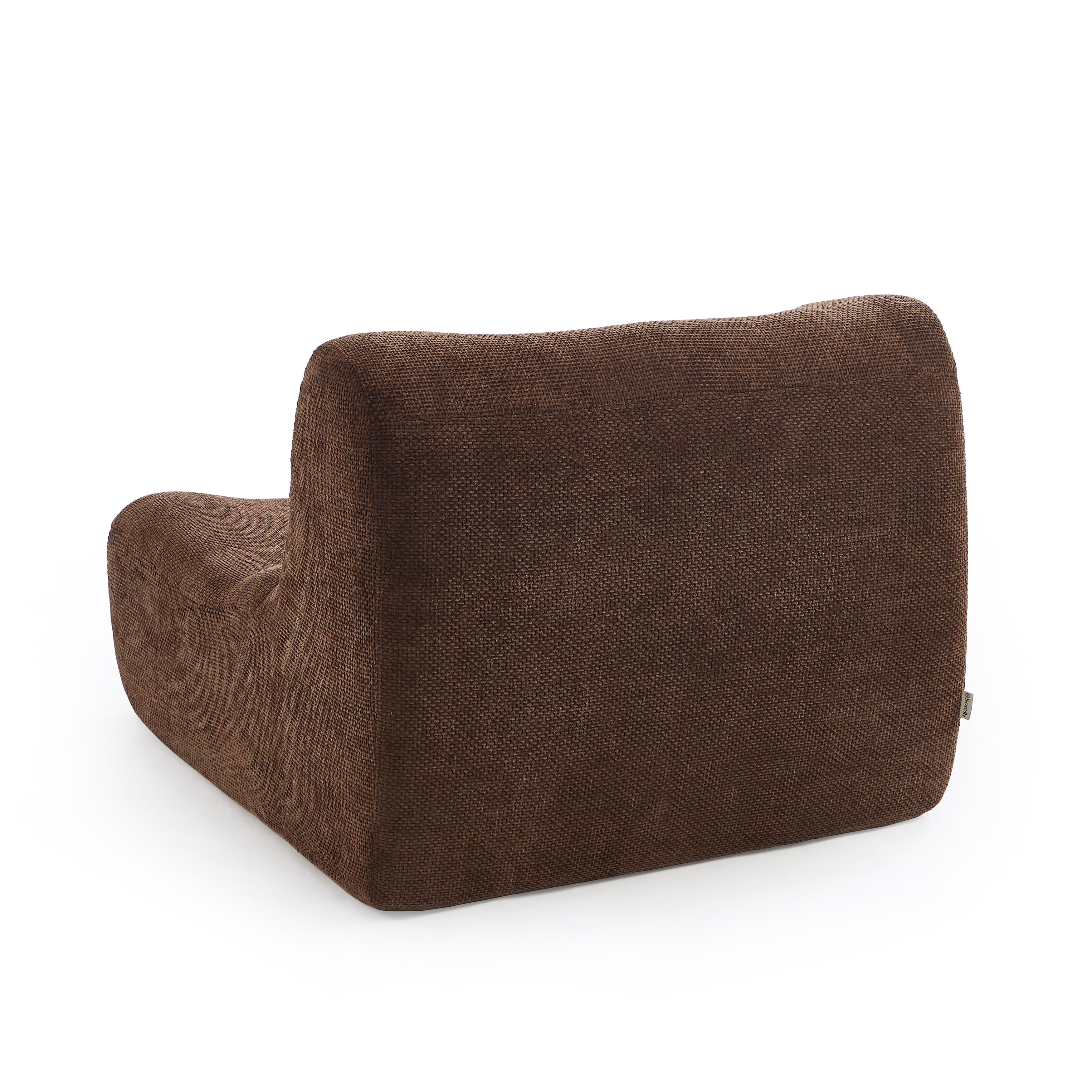 JANIS Modular Chenille Armchair with Compact Delivery – Brown