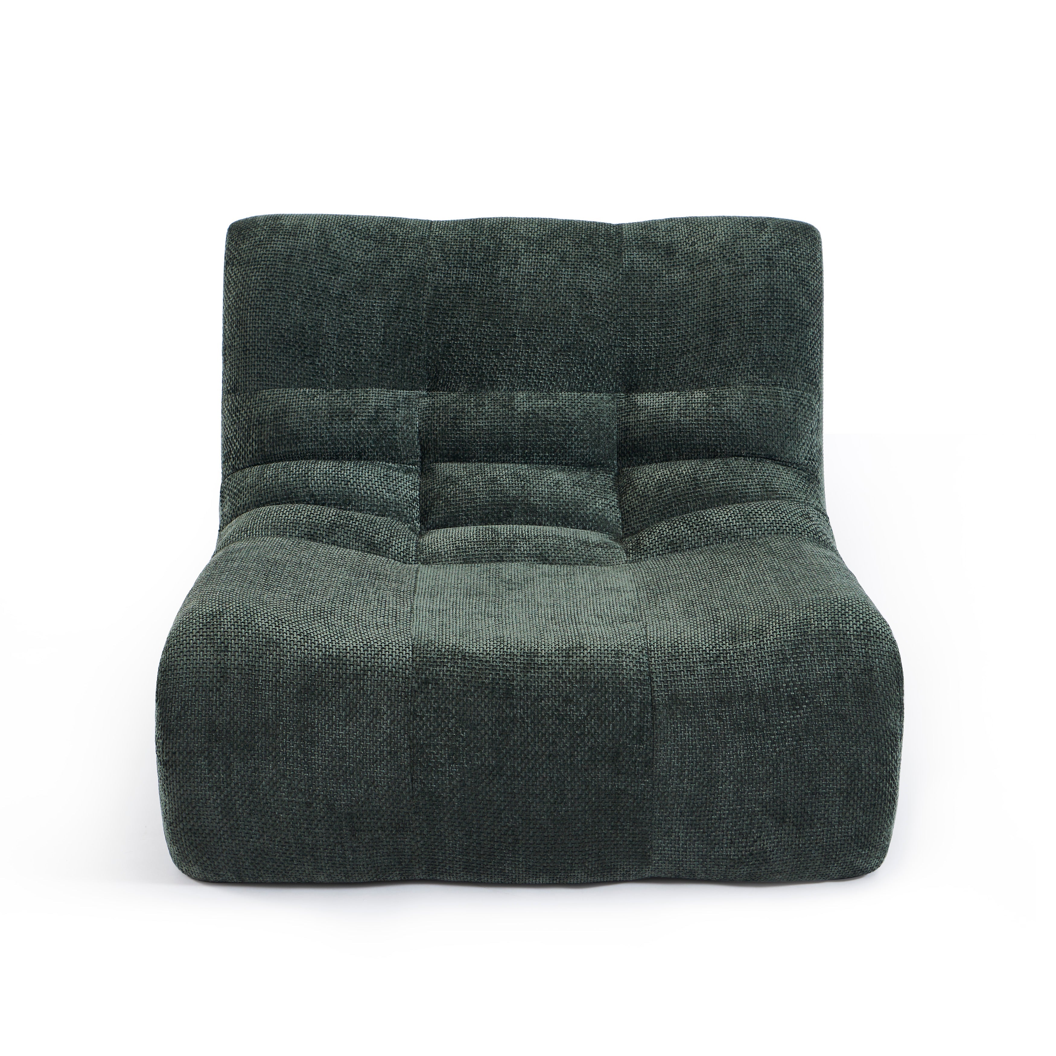 JANIS Modular Chenille Armchair with Compact Delivery – Green