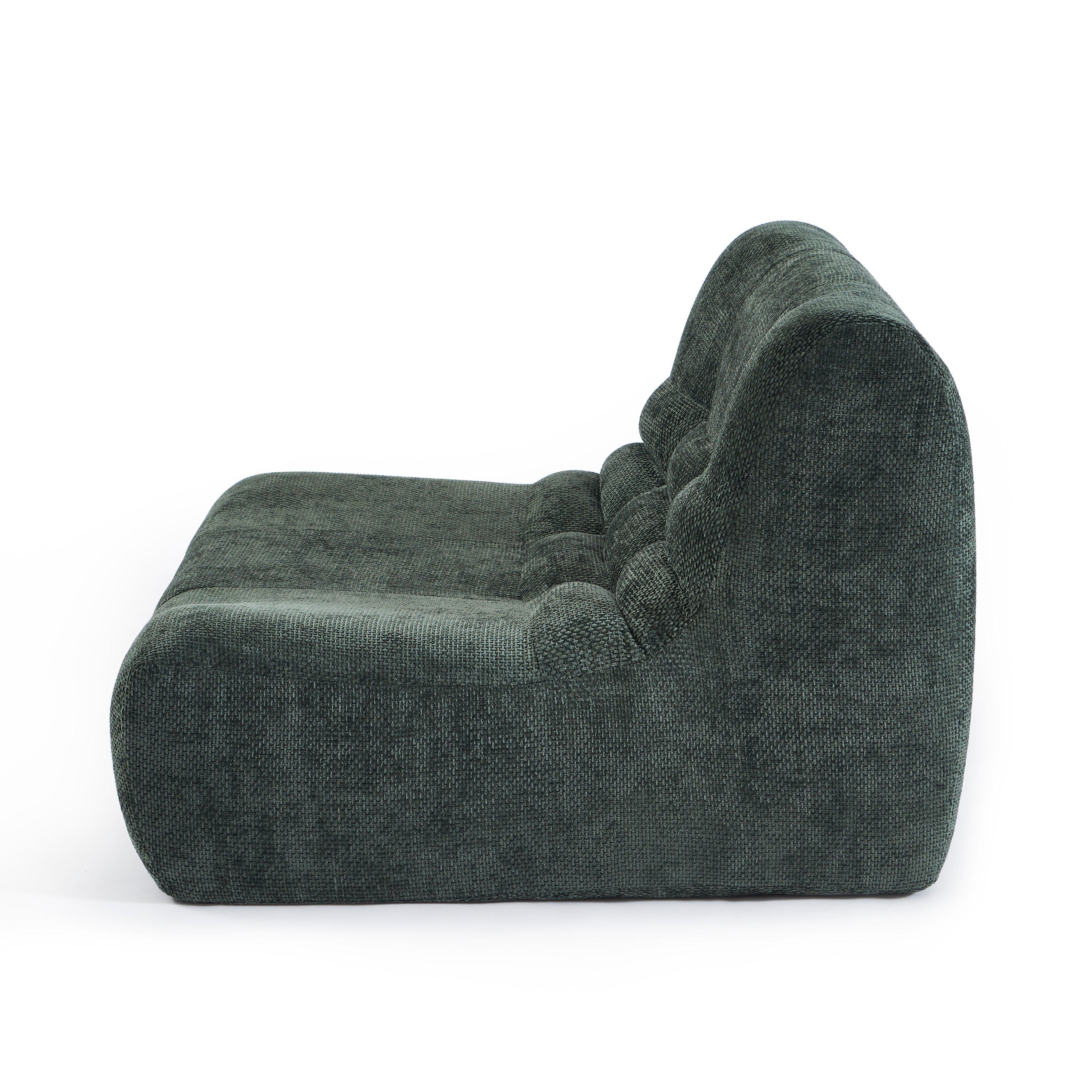 JANIS Modular Chenille Armchair with Compact Delivery – Green