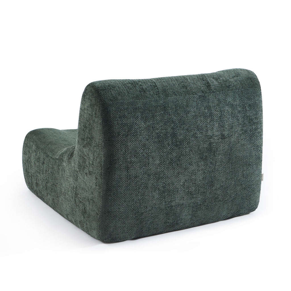JANIS Modular Chenille Armchair with Compact Delivery – Green