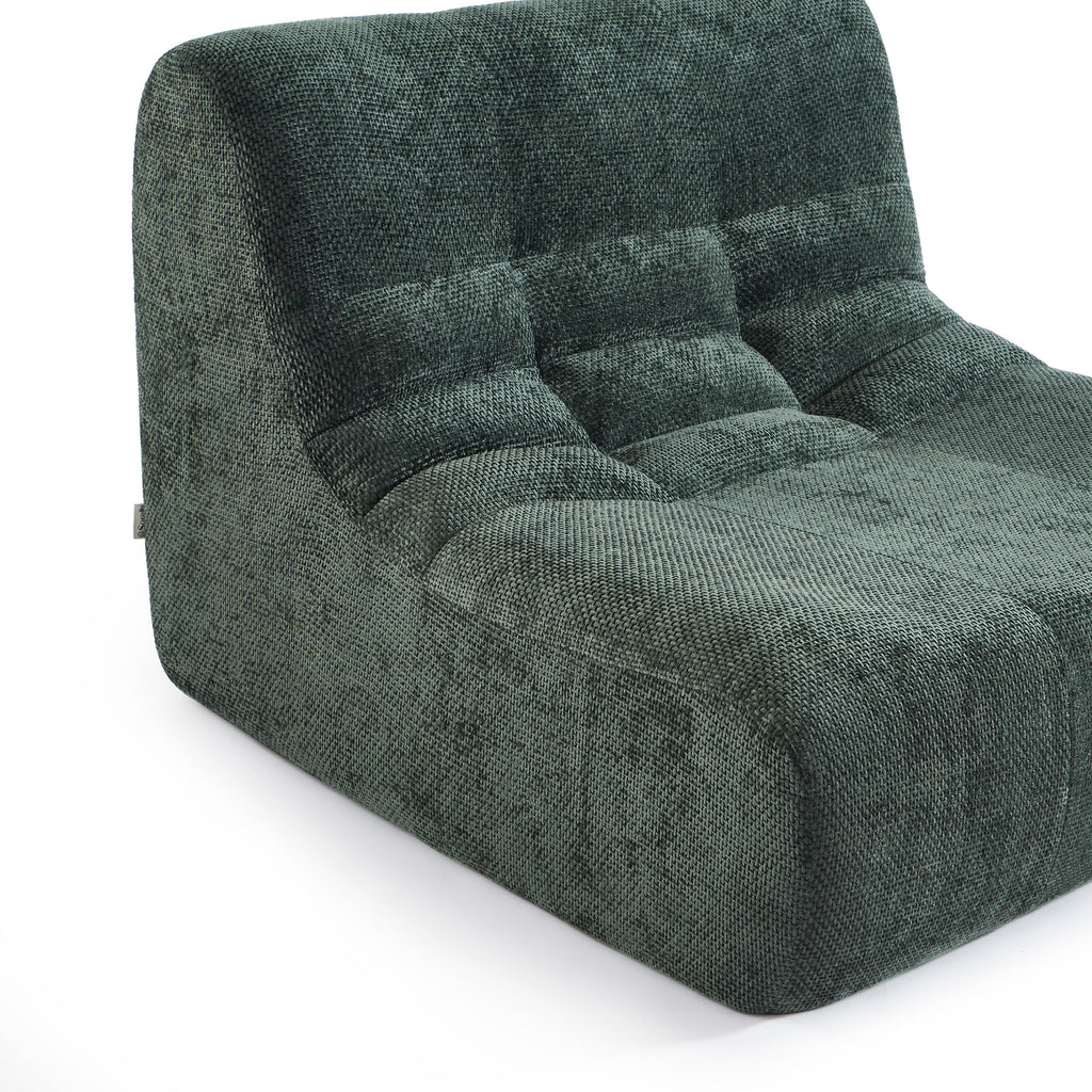 JANIS Modular Chenille Armchair with Compact Delivery – Green