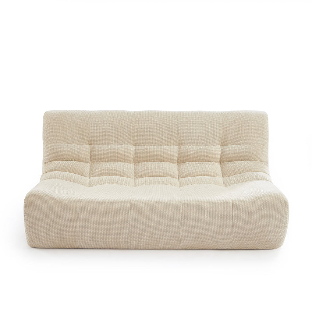 JANIS Modular Chenille 2-Seat Sofa Bench with Compact Delivery – White