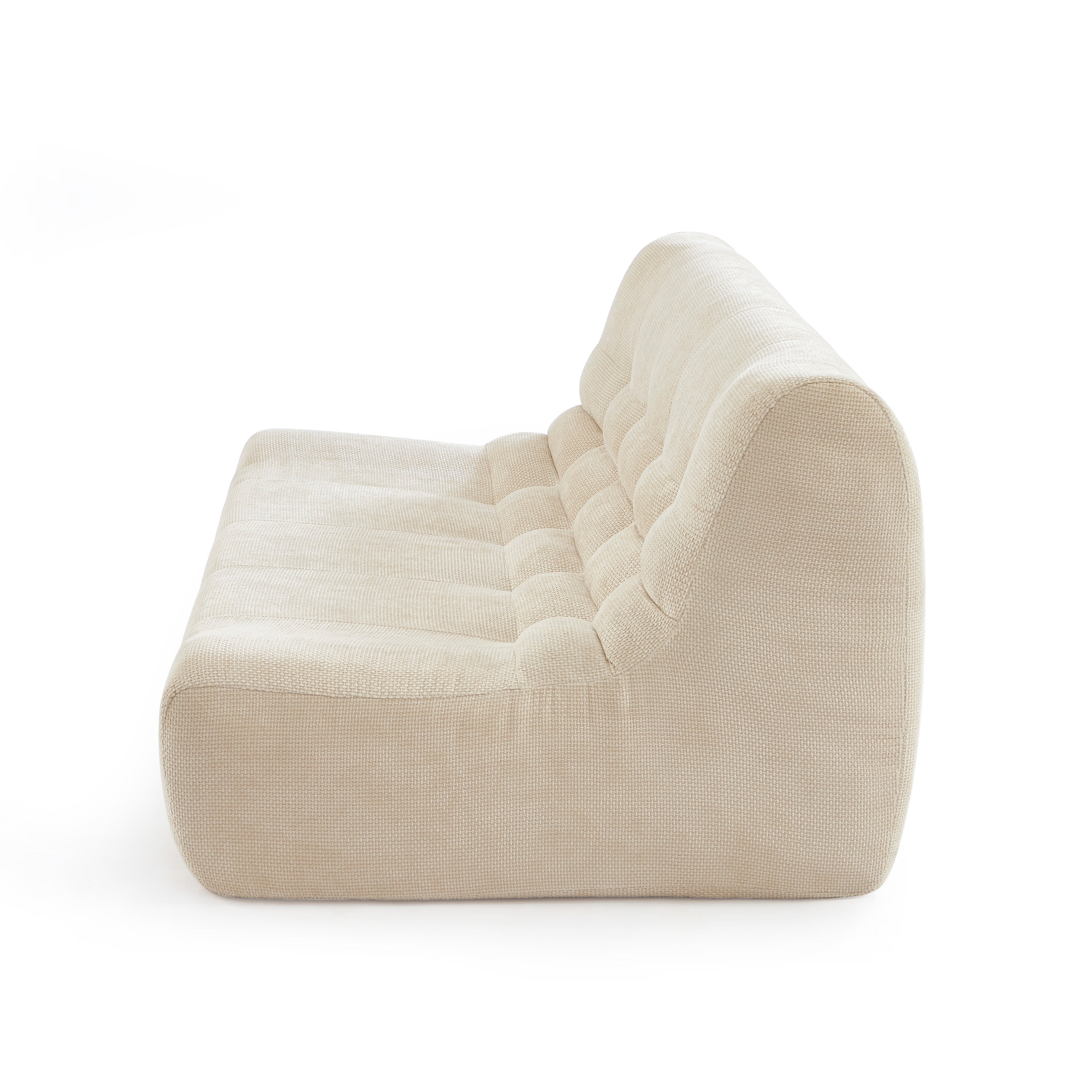 JANIS Modular Chenille 2-Seat Sofa Bench with Compact Delivery – White
