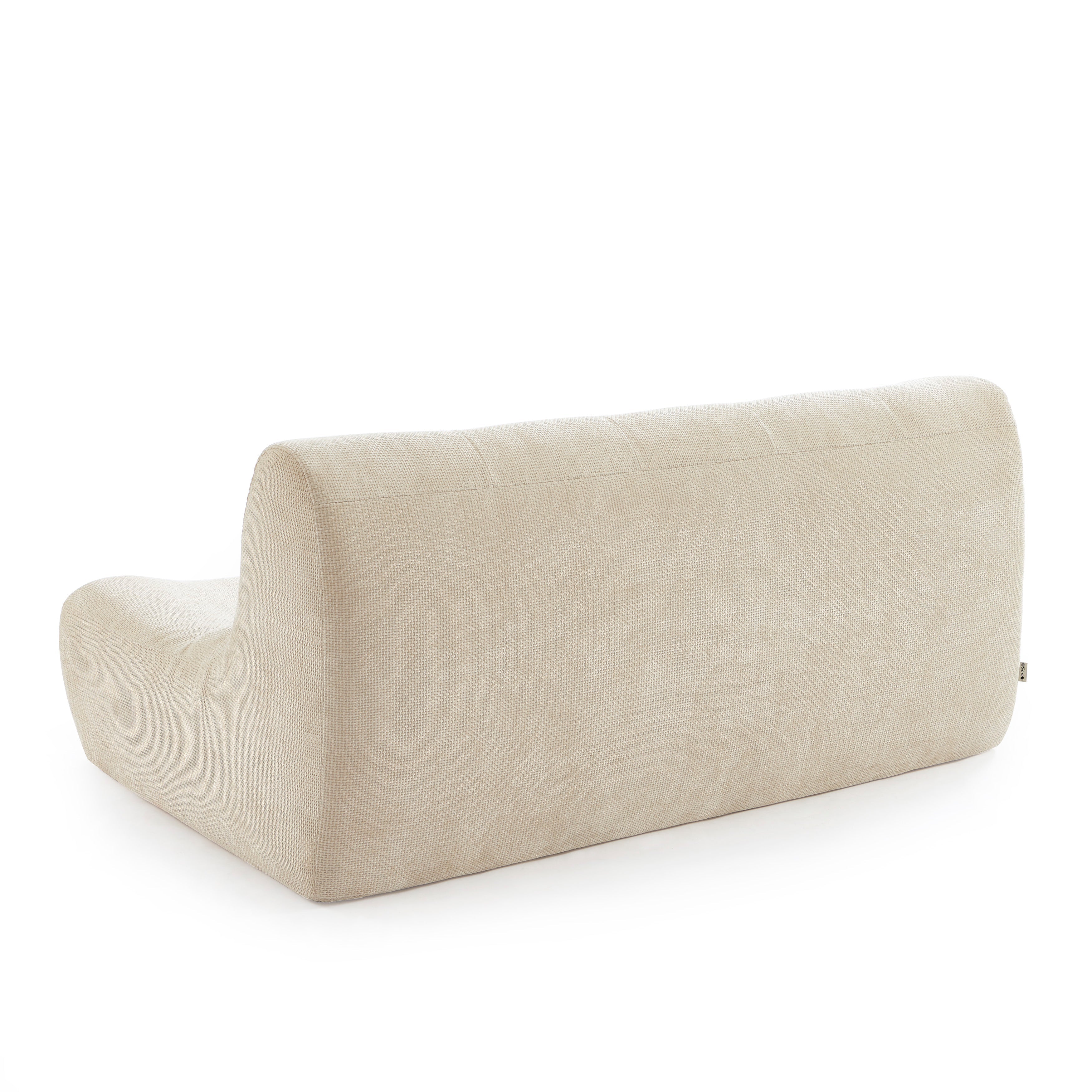 JANIS Modular Chenille 2-Seat Sofa Bench with Compact Delivery – White