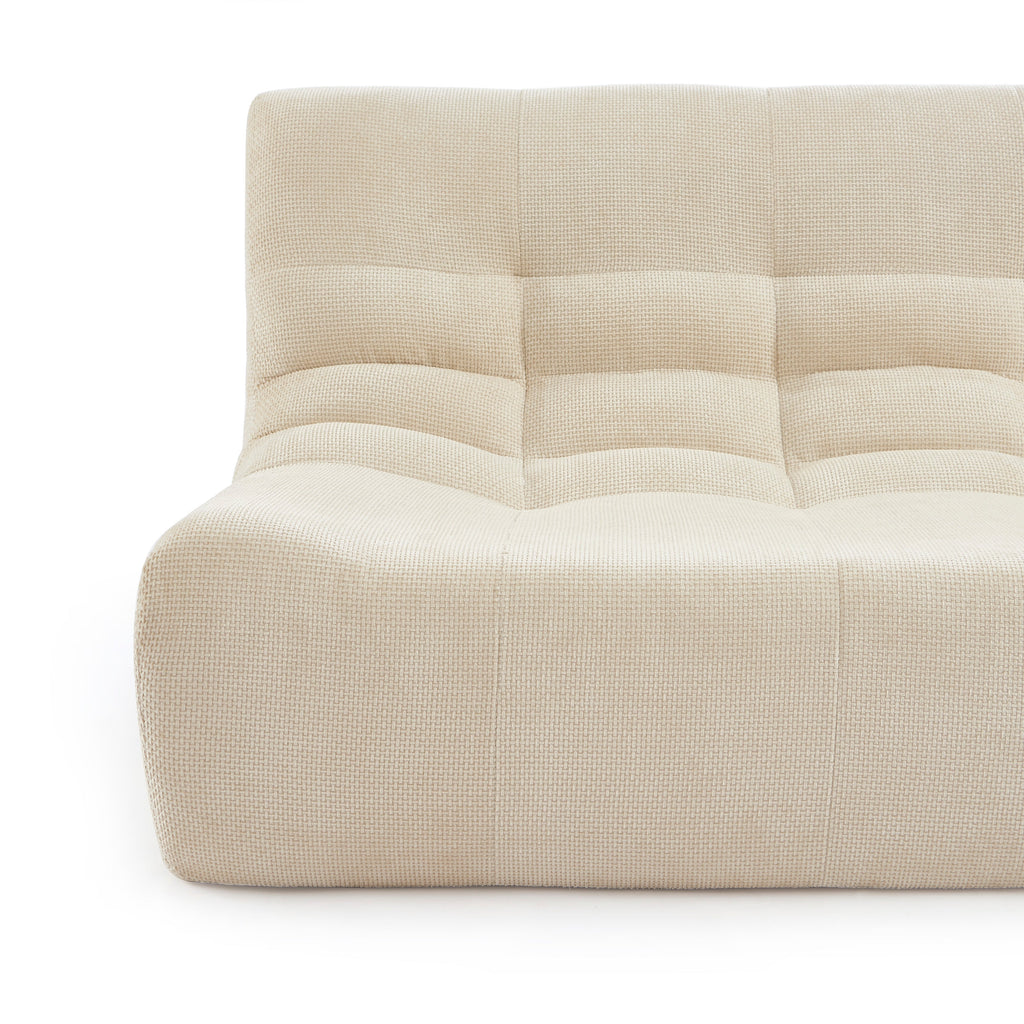 JANIS Modular Chenille 2-Seat Sofa Bench with Compact Delivery – White