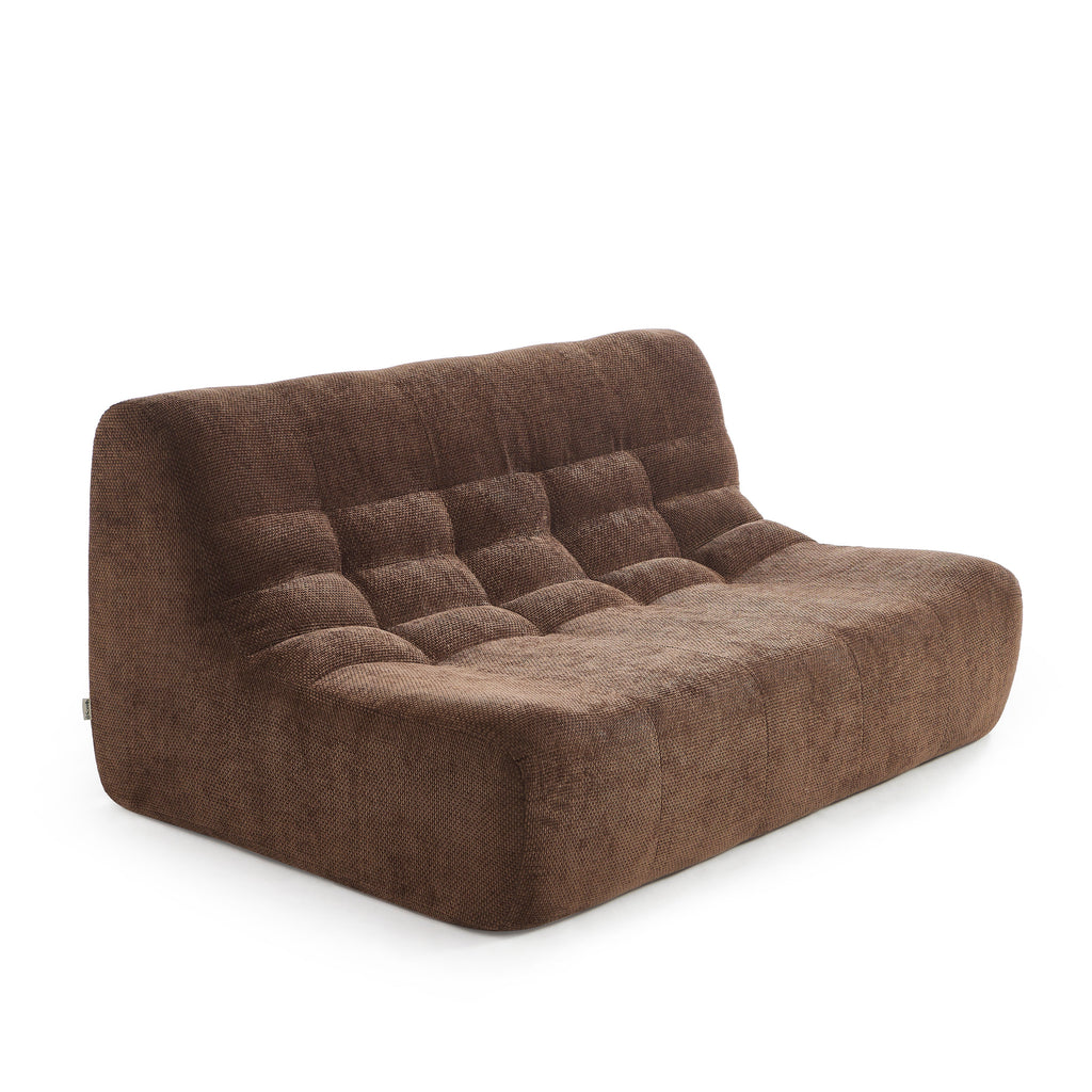 JANIS Modular Chenille 2-Seat Sofa Bench with Compact Delivery – Brown