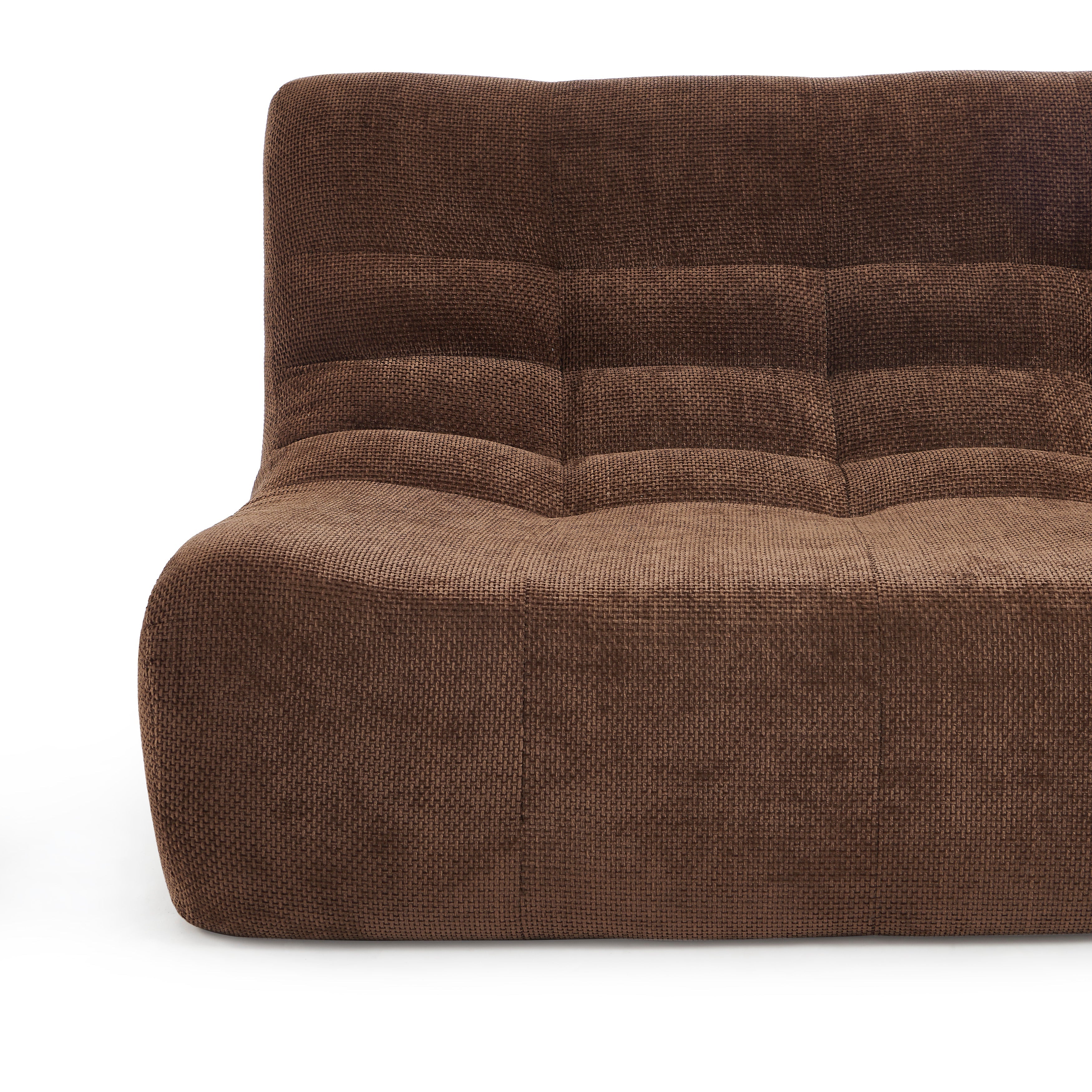 JANIS Modular Chenille 2-Seat Sofa Bench with Compact Delivery – Brown