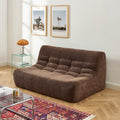 JANIS Modular Chenille 2-Seat Sofa Bench with Compact Delivery – Brown