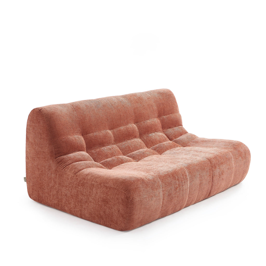 JANIS Modular Chenille 2-Seat Sofa Bench with Compact Delivery – Terracotta