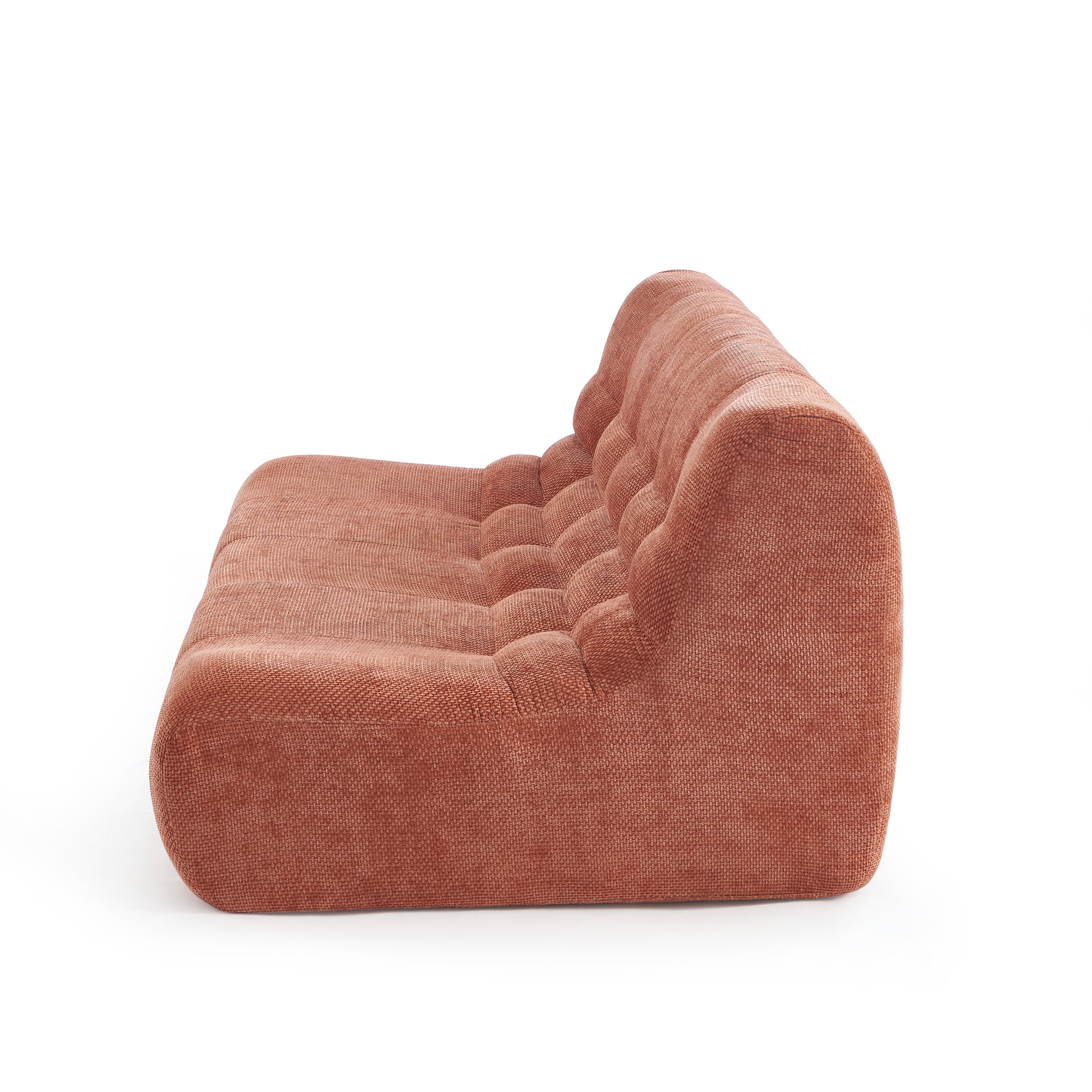 JANIS Modular Chenille 2-Seat Sofa Bench with Compact Delivery – Terracotta