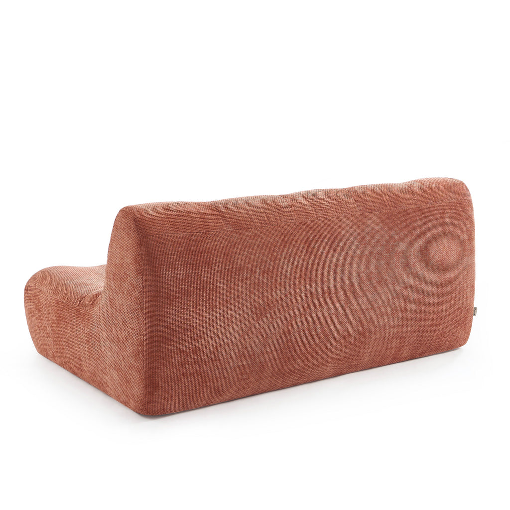 JANIS Modular Chenille 2-Seat Sofa Bench with Compact Delivery – Terracotta