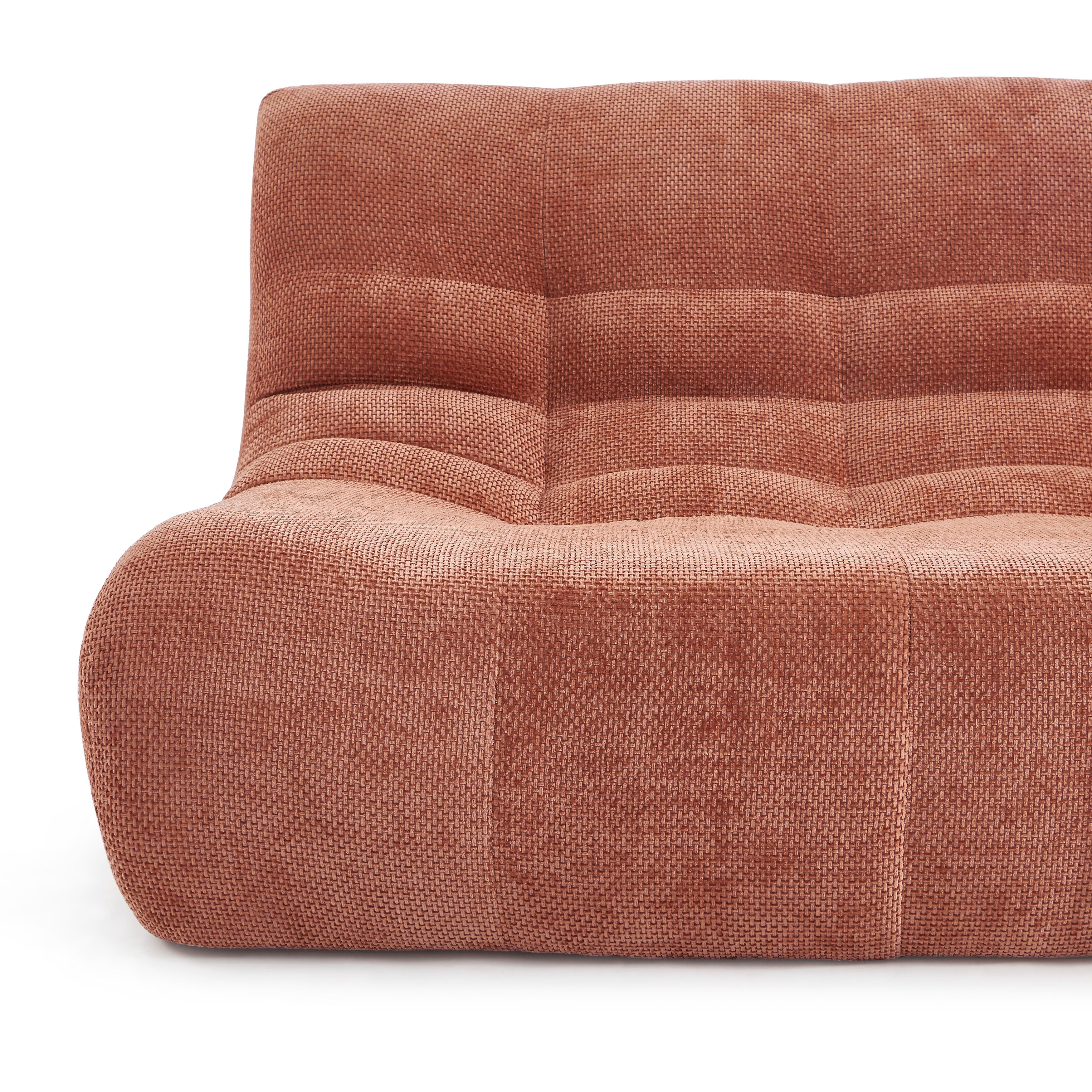JANIS Modular Chenille 2-Seat Sofa Bench with Compact Delivery – Terracotta