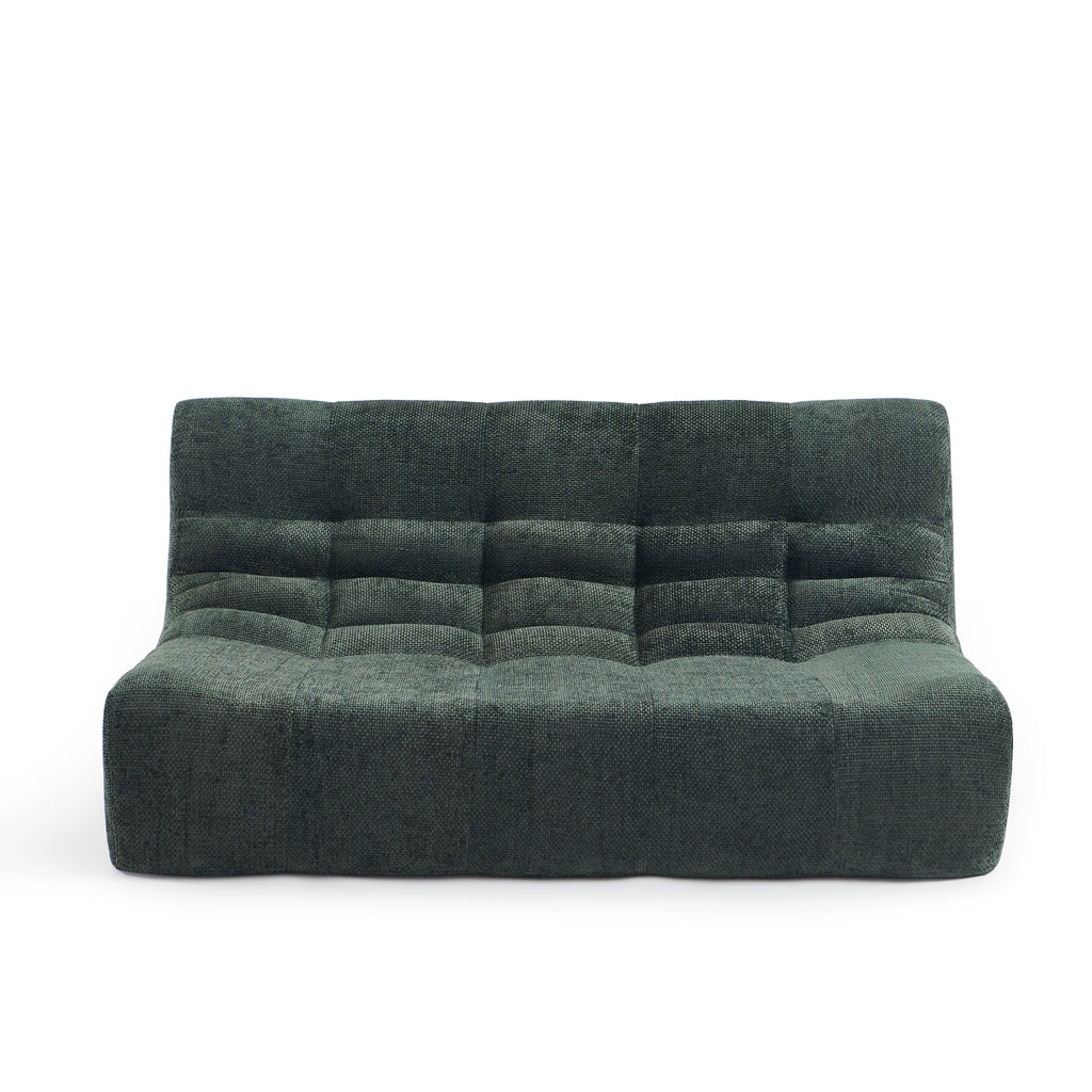 JANIS Modular Chenille 2-Seat Sofa Bench with Compact Delivery – Green