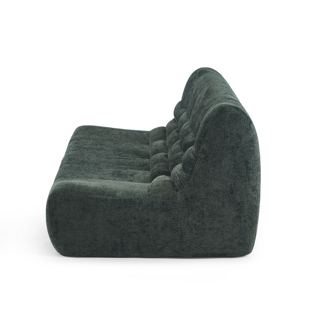 JANIS Modular Chenille 2-Seat Sofa Bench with Compact Delivery – Green