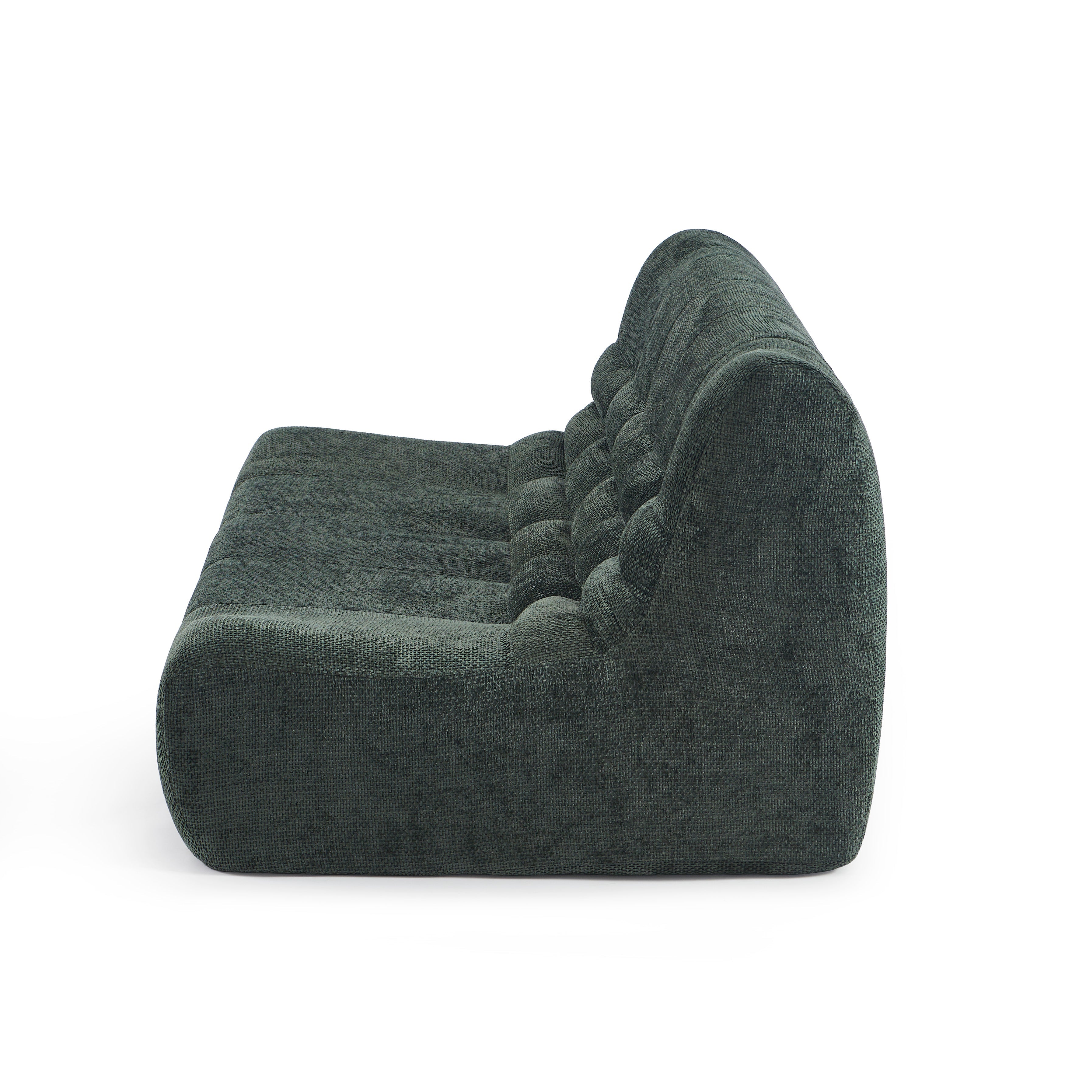 JANIS Modular Chenille 2-Seat Sofa Bench with Compact Delivery – Green
