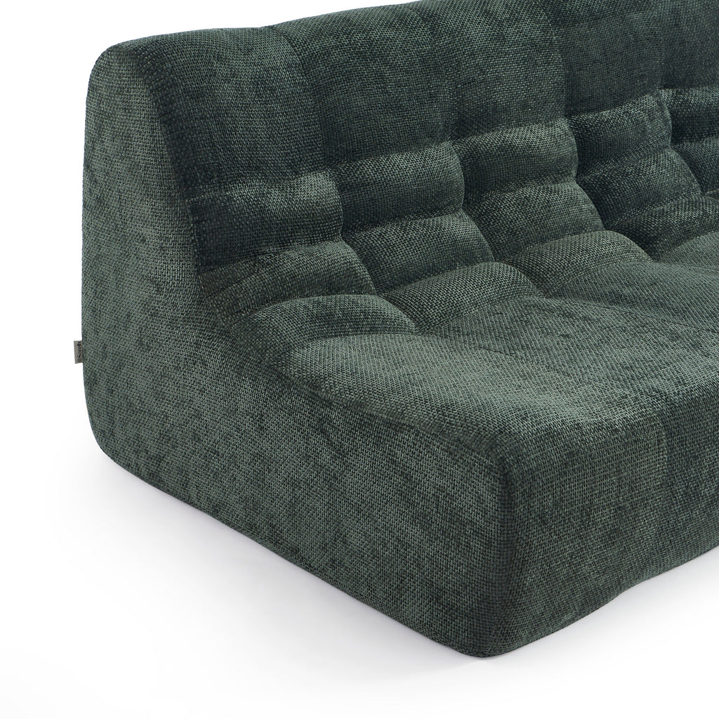 JANIS Modular Chenille 2-Seat Sofa Bench with Compact Delivery – Green