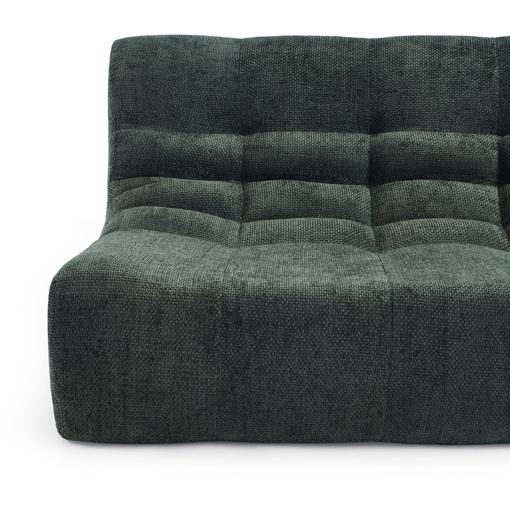 JANIS Modular Chenille 2-Seat Sofa Bench with Compact Delivery – Green