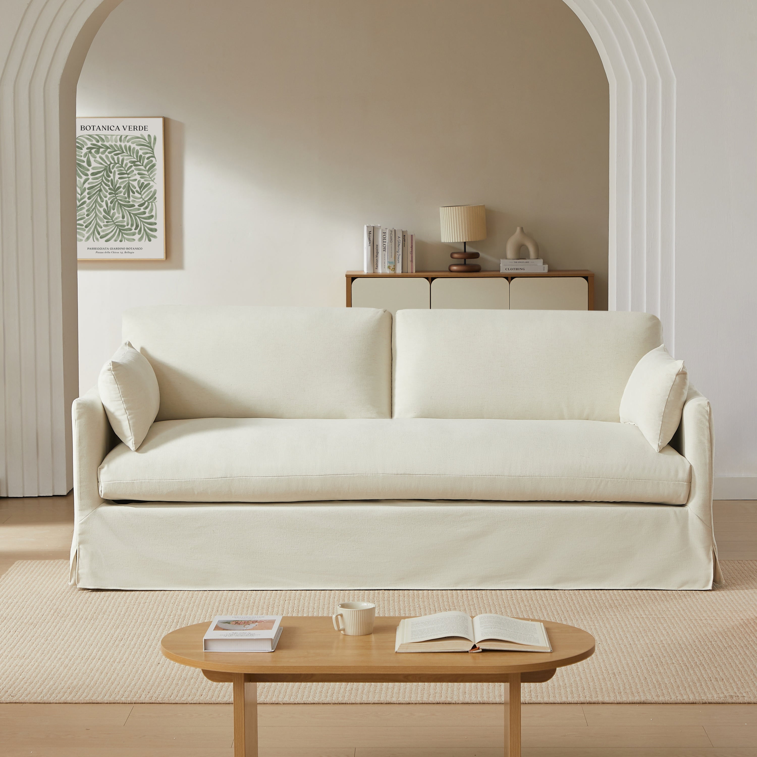 JATOBA Fabric Straight Sofa – Beige