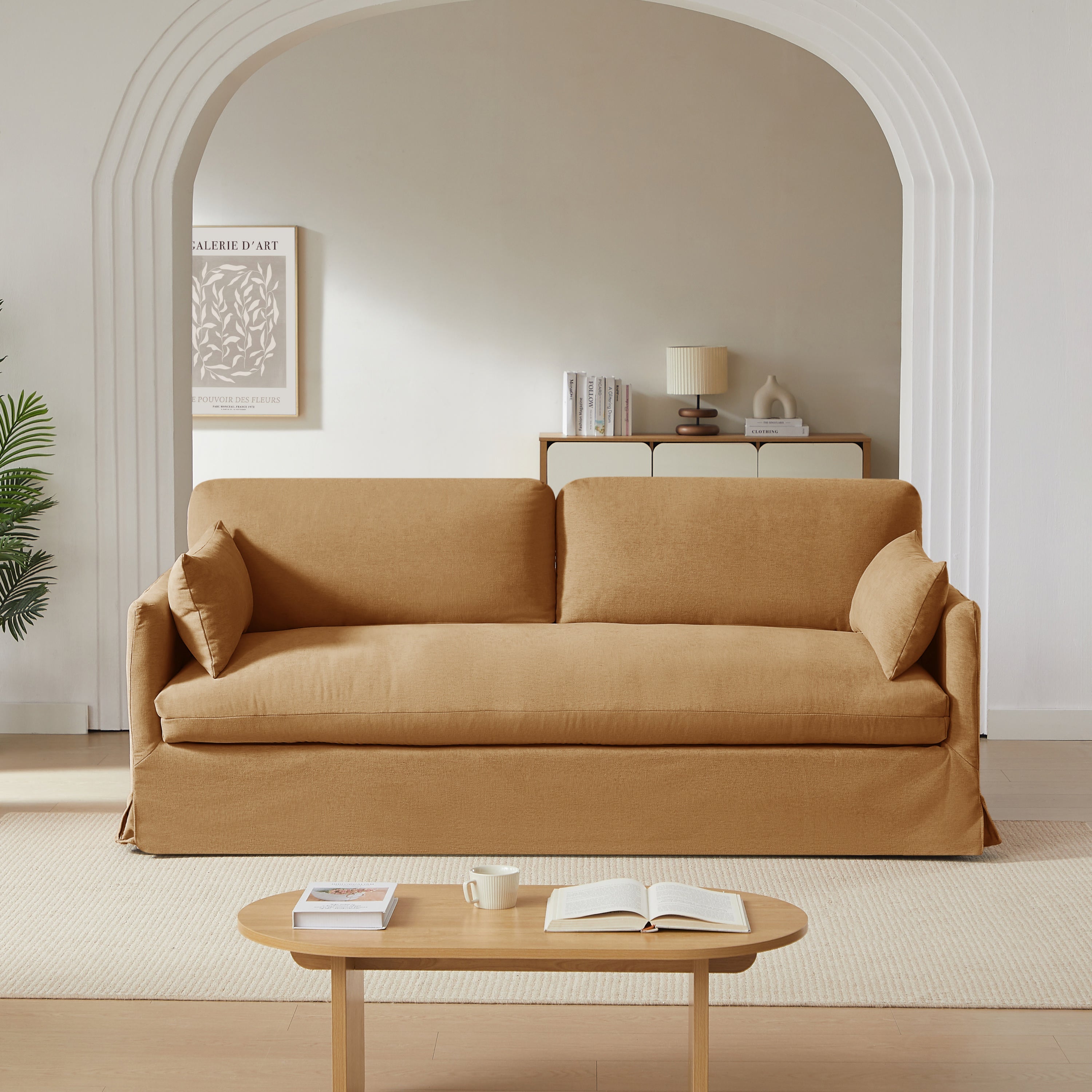 JATOBA Fabric Straight Sofa – Orange