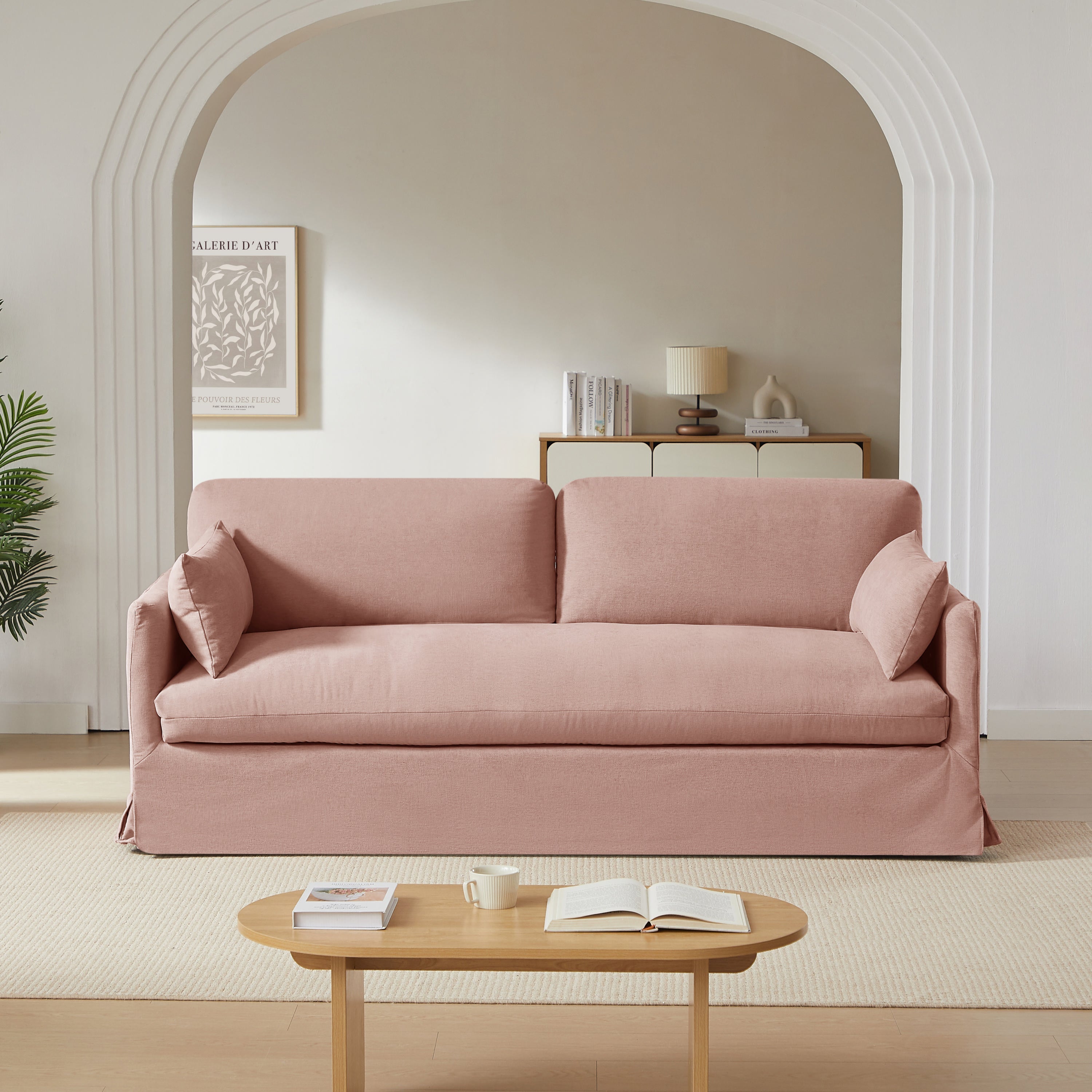JATOBA Fabric Straight Sofa – Pink