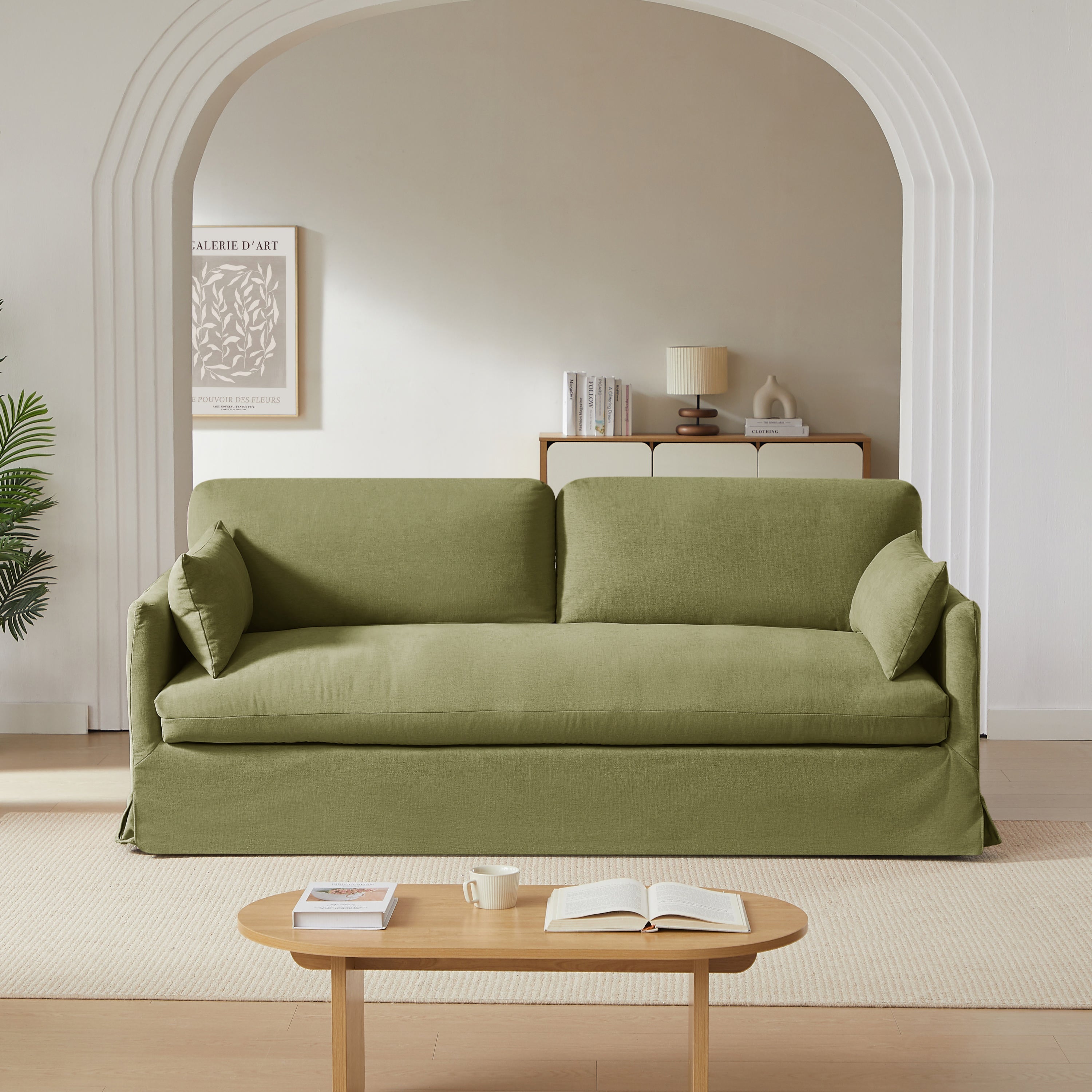 JATOBA Fabric Straight Sofa – Green