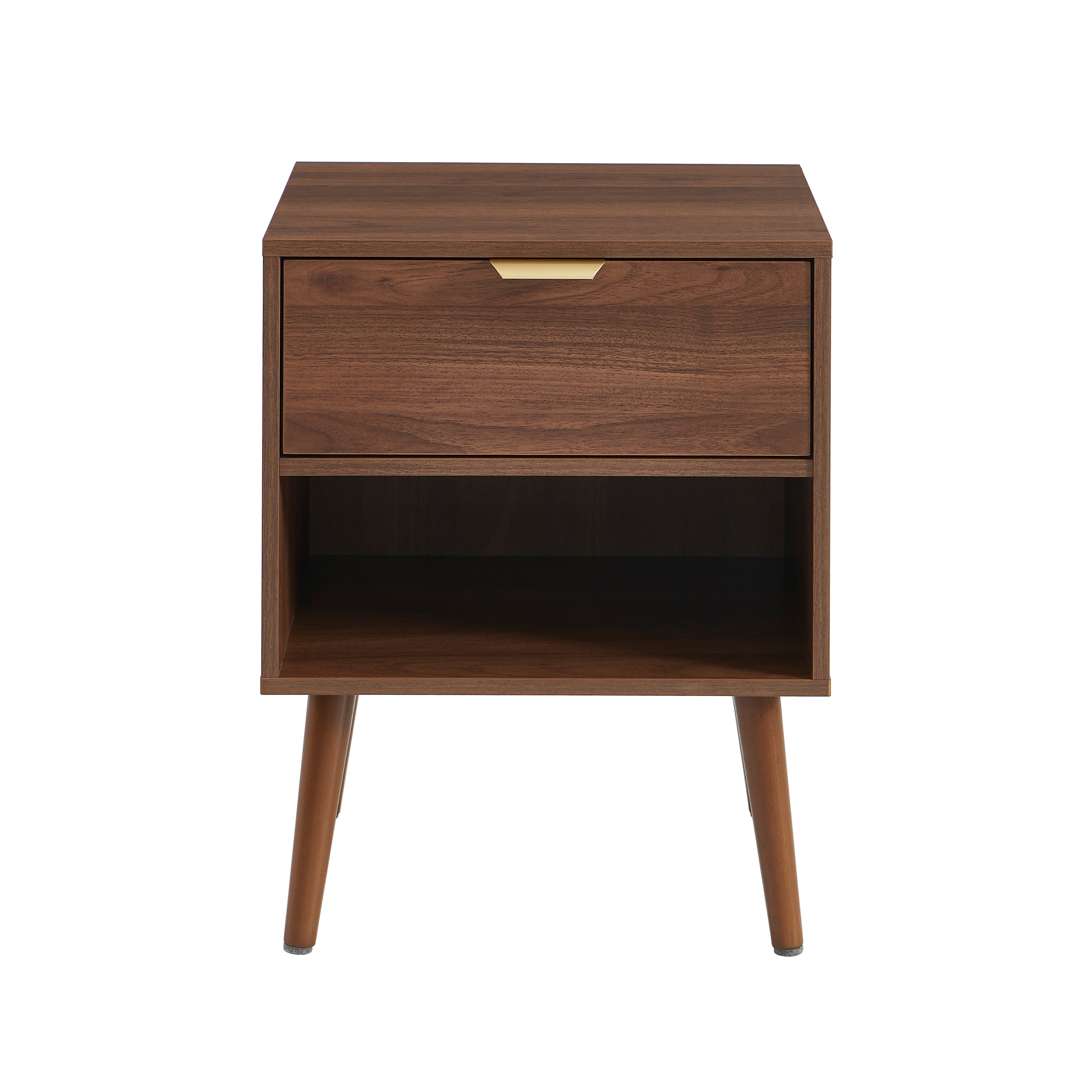 JEANNE Set of 2 Nightstands with Drawer – Walnut