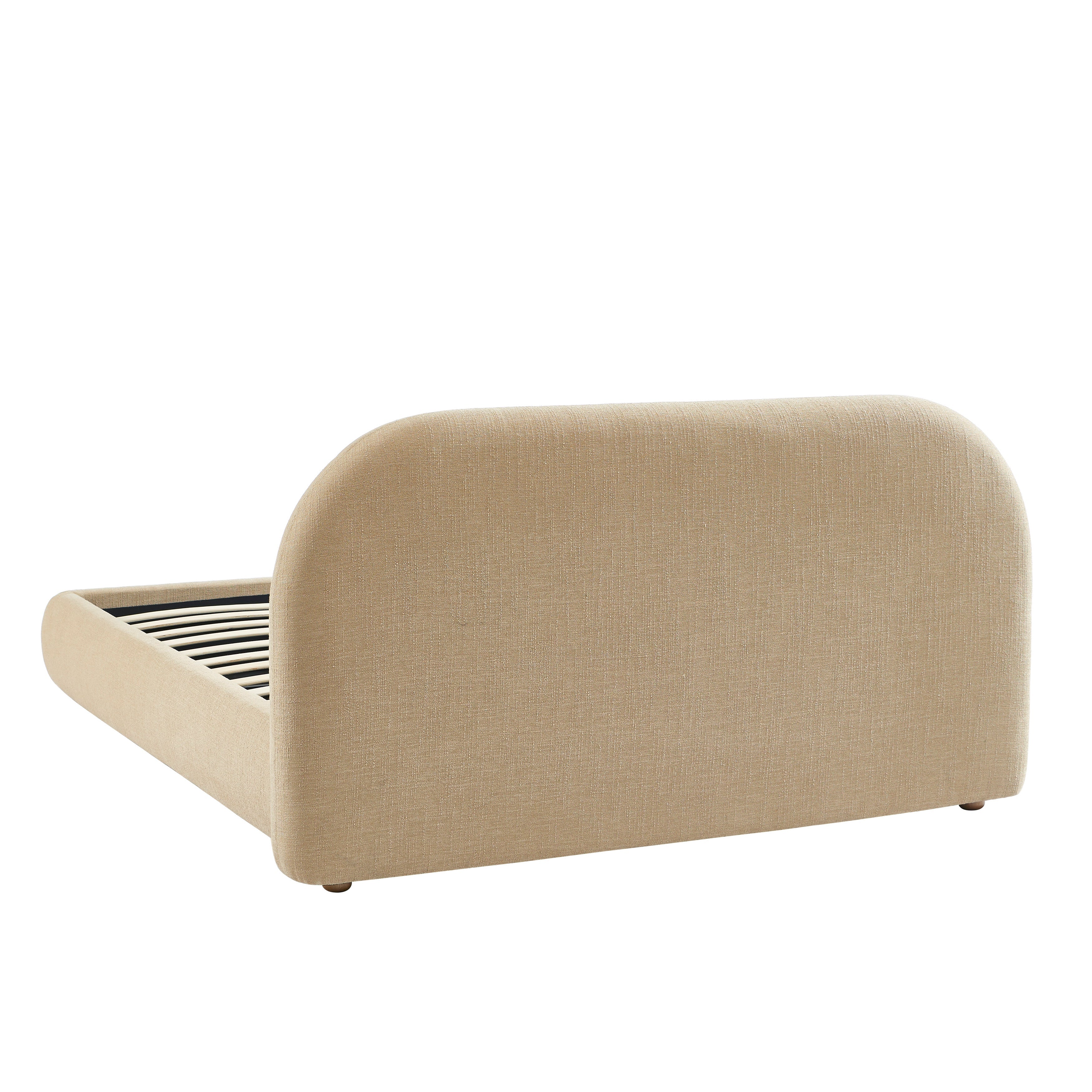 JELLY Upholstered Storage Bed with Slatted Base – Beige