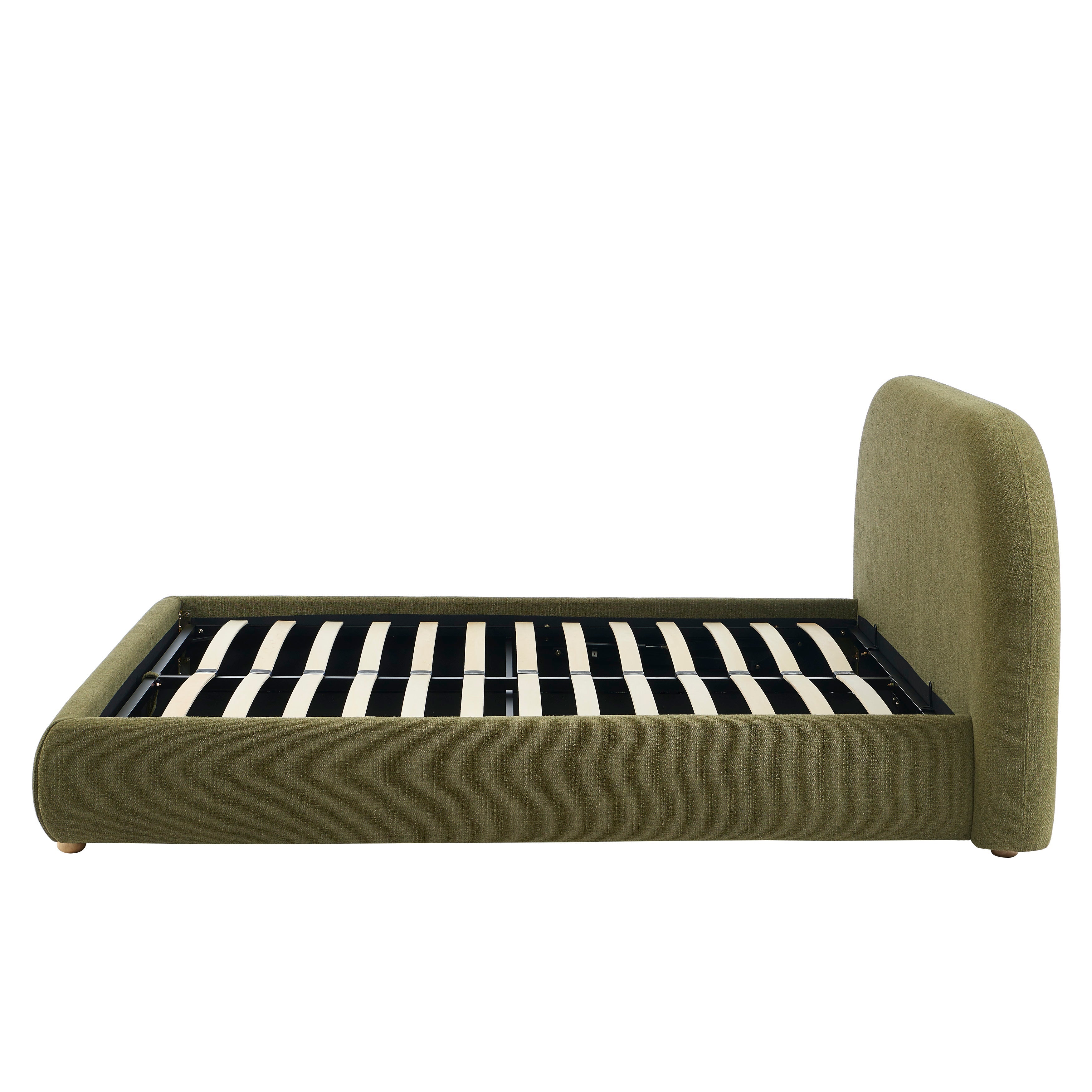 JELLY Upholstered Storage Bed with Slatted Base – Green