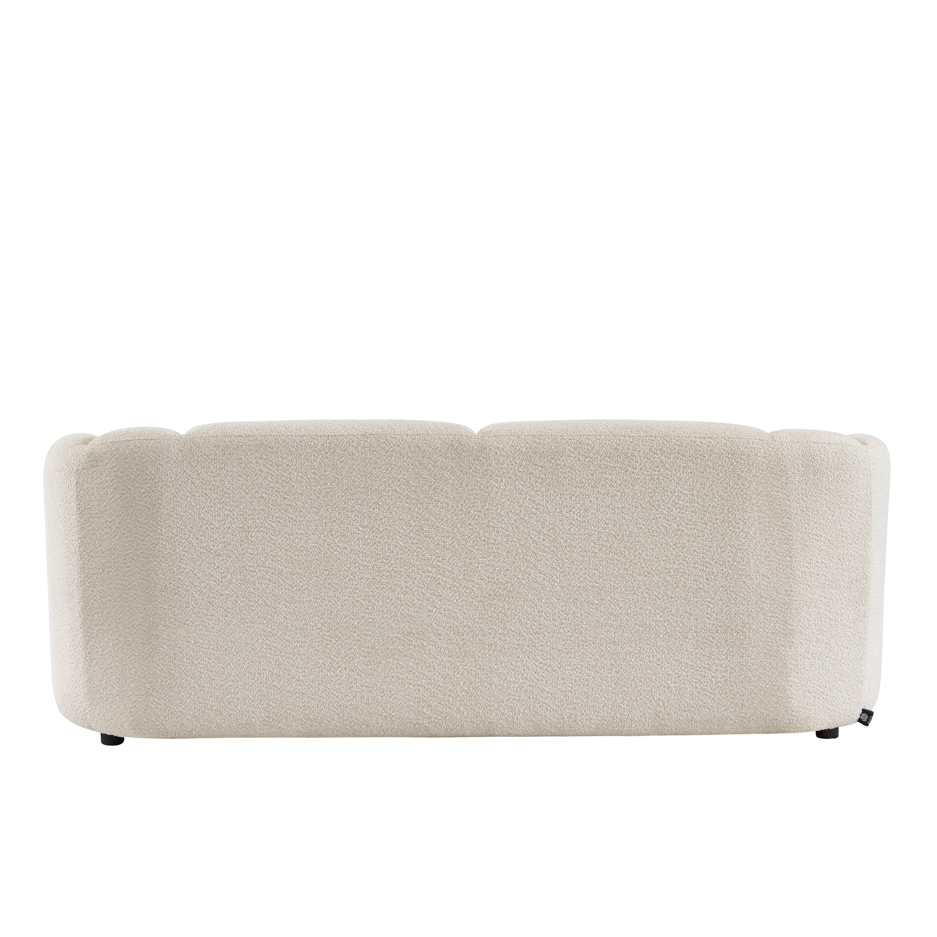 JOE Fixed 3-Seater Sofa – White Bouclé Fabric Living Room Furniture