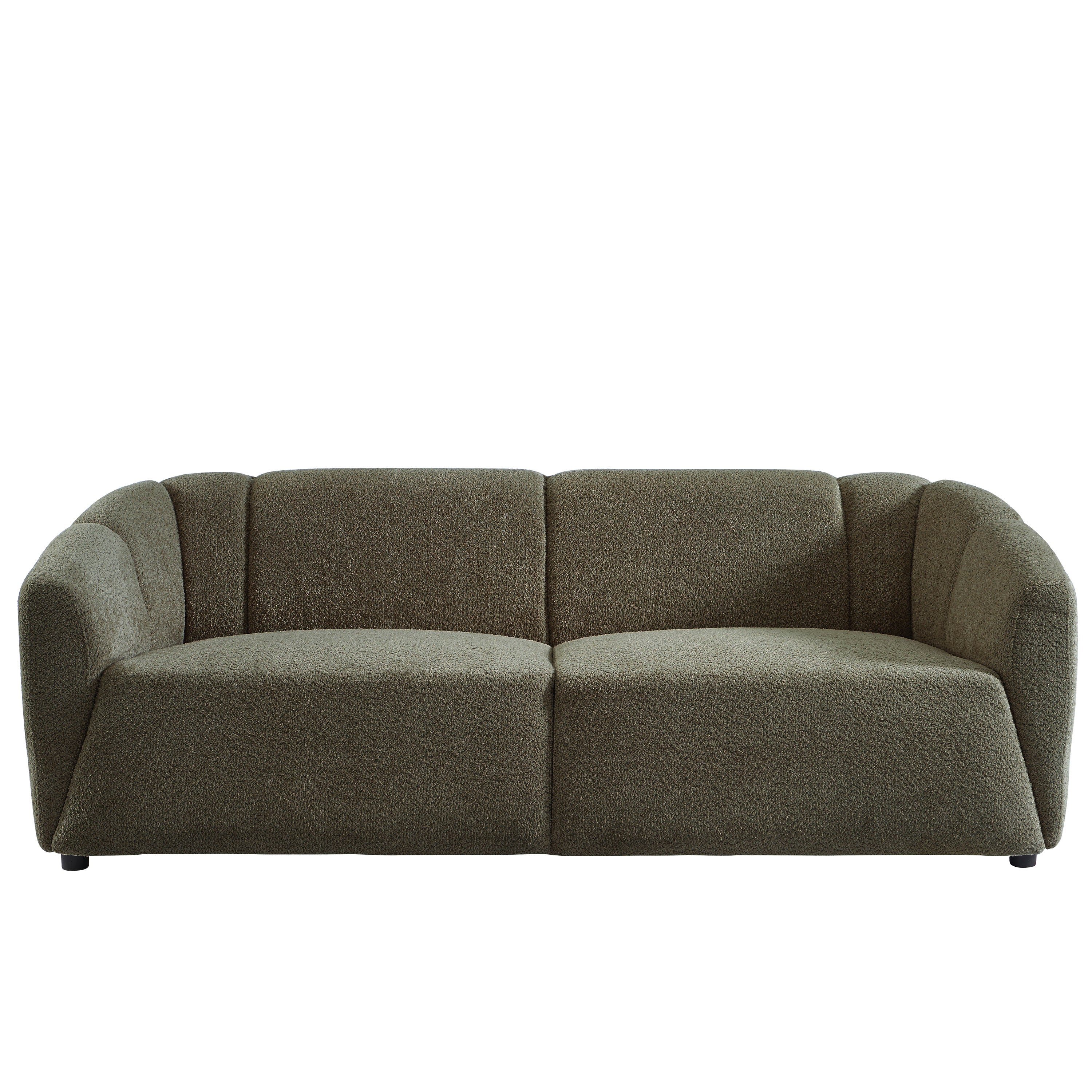 JOE Fixed 3-Seater Sofa – White Bouclé Fabric Living Room Furniture