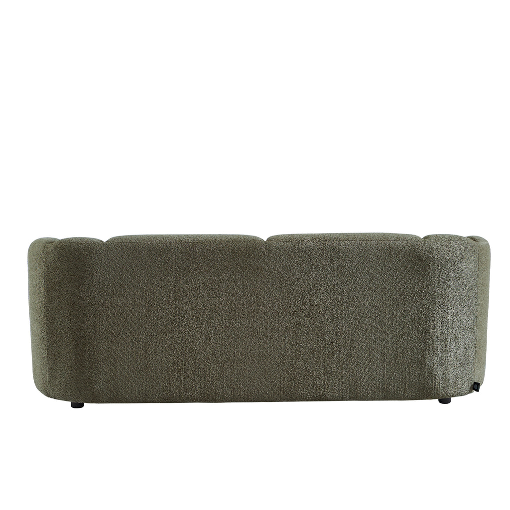 JOE Fixed 3-Seater Sofa – White Bouclé Fabric Living Room Furniture