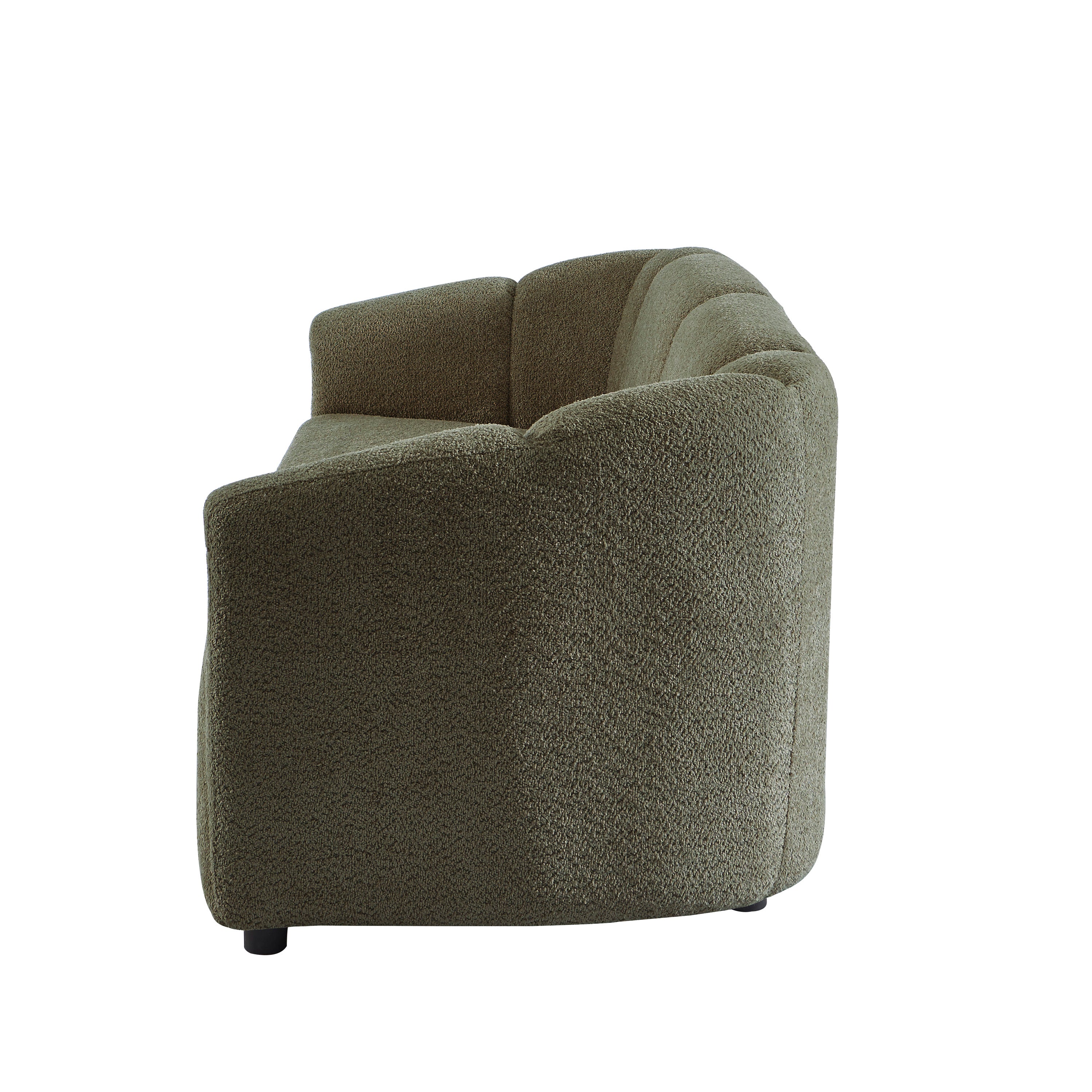 JOE Fixed 3-Seater Sofa – White Bouclé Fabric Living Room Furniture