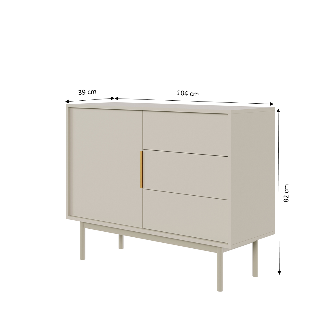 JONA Highboard with 3 drawers