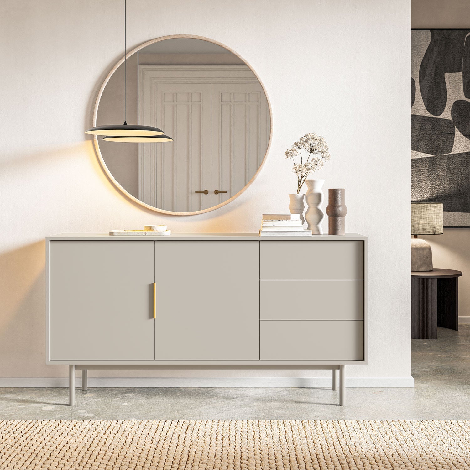 JONA Highboard, 2 doors, 3 drawers