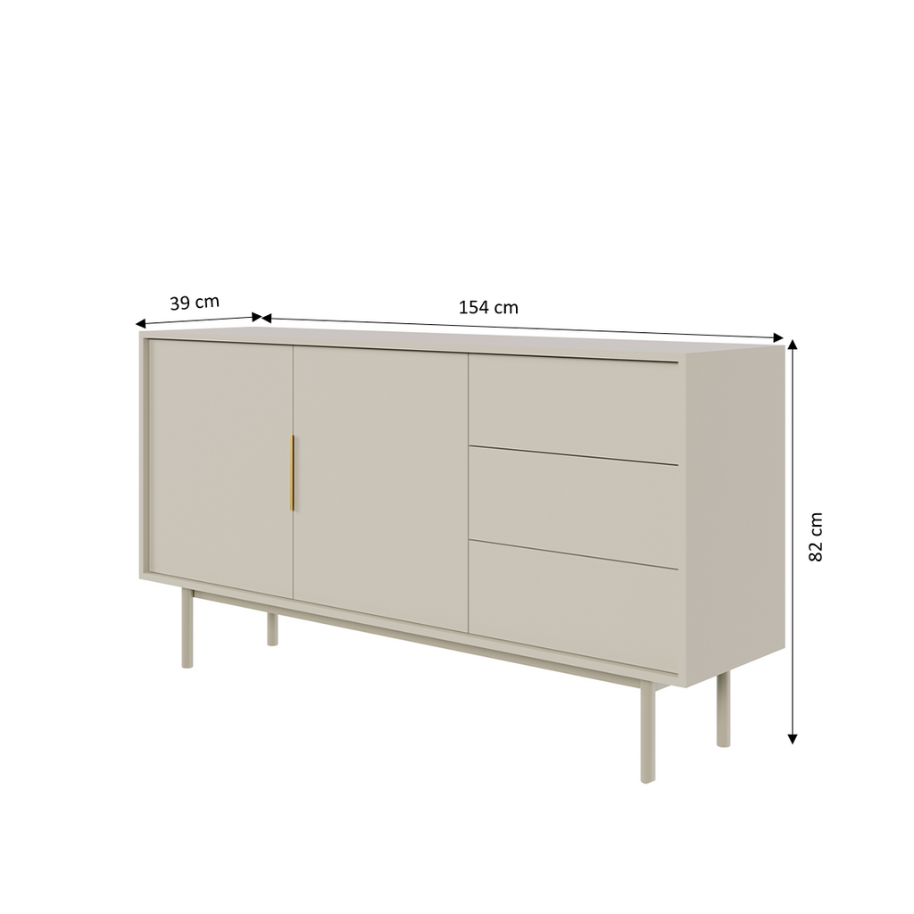 JONA Highboard, 2 doors, 3 drawers