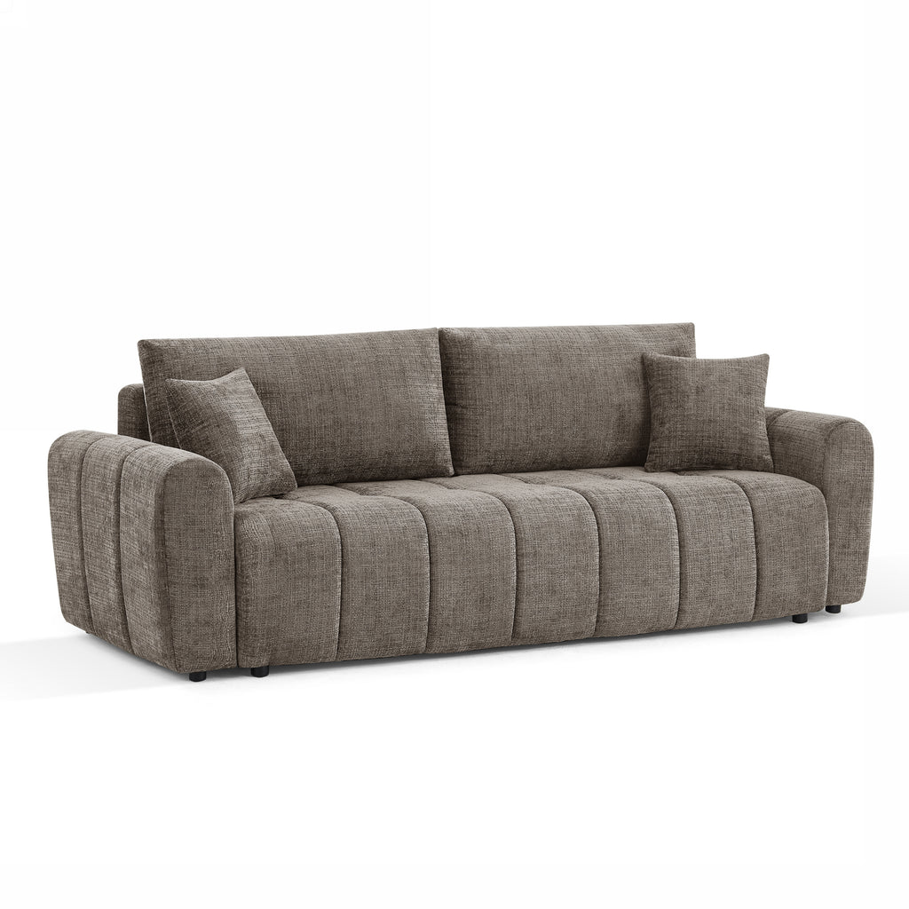 JONEA Convertible Sleeper Sofa – Textured Fabric 3-Seater Living Room Furniture