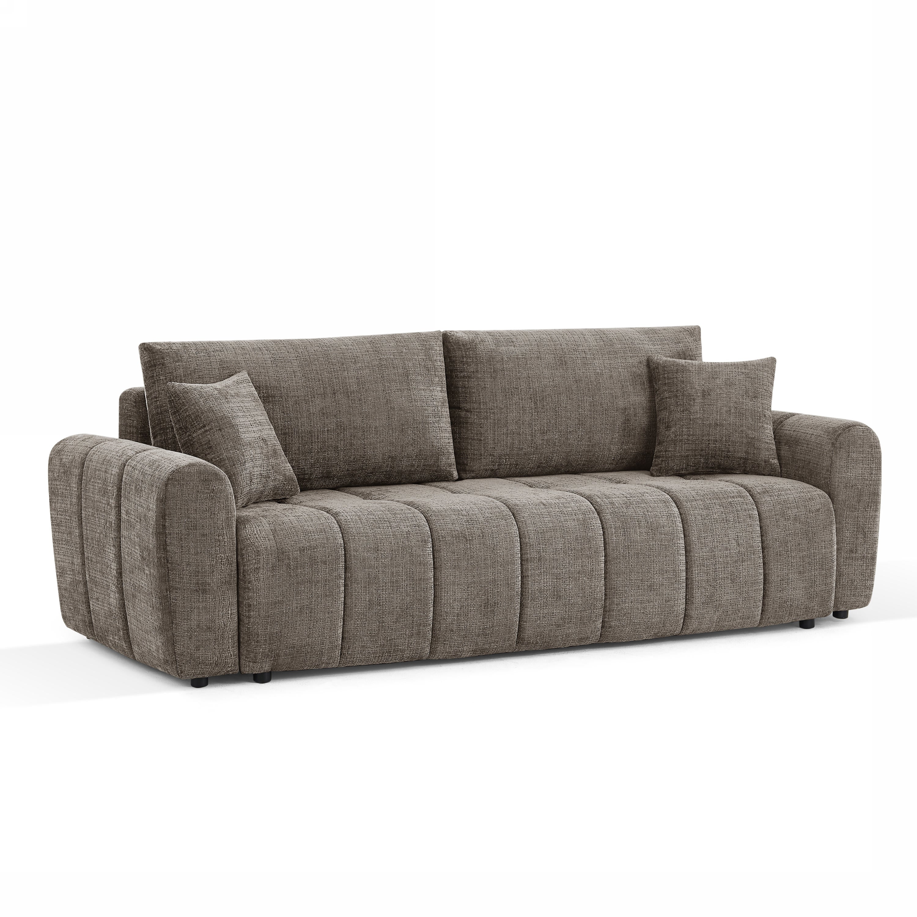 JONEA Convertible Sleeper Sofa – Textured Fabric 3-Seater Living Room Furniture