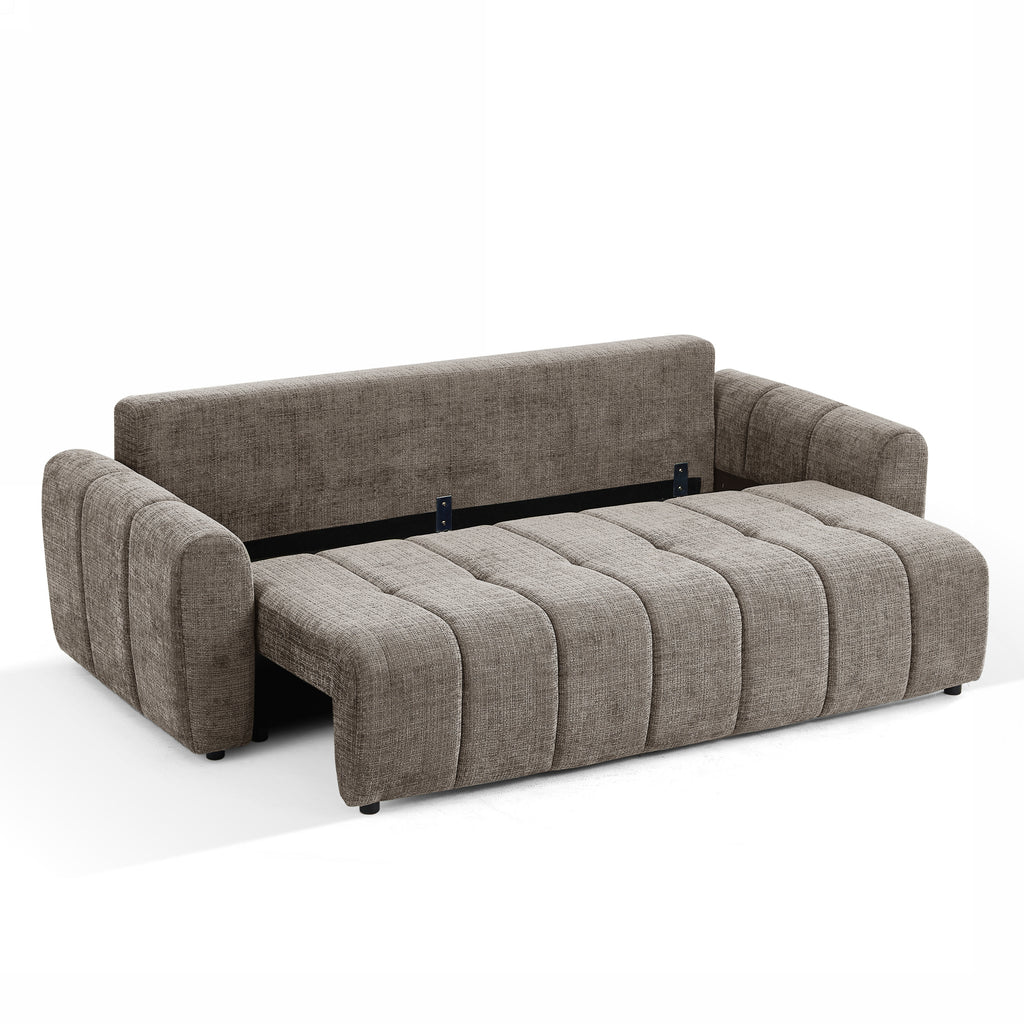 JONEA Convertible Sleeper Sofa – Textured Fabric 3-Seater Living Room Furniture